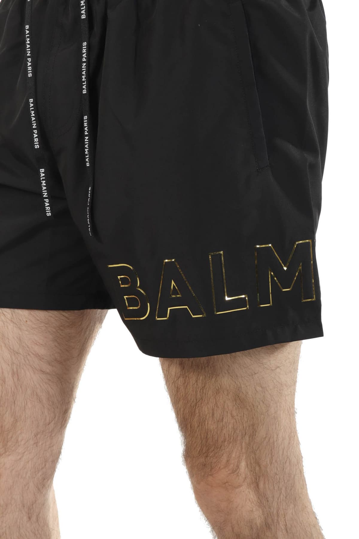 BALMAIN ΜΑΓΙΩ SHORTS LOGO ΜΑΥΡΟ-ΧΡΥΣΟ