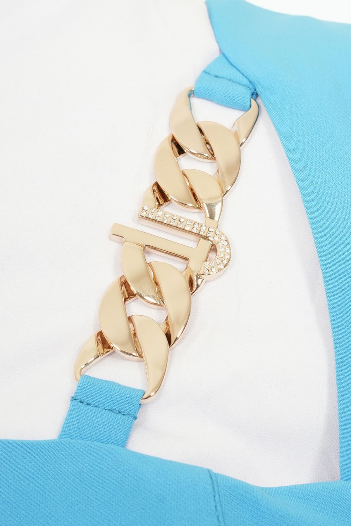 LIU-JO ΦΟΡΕΜΑ MIDI LOGO ΜΕΤΑΛΛΙΚΟ ΓΑΛΑΖΙΟ