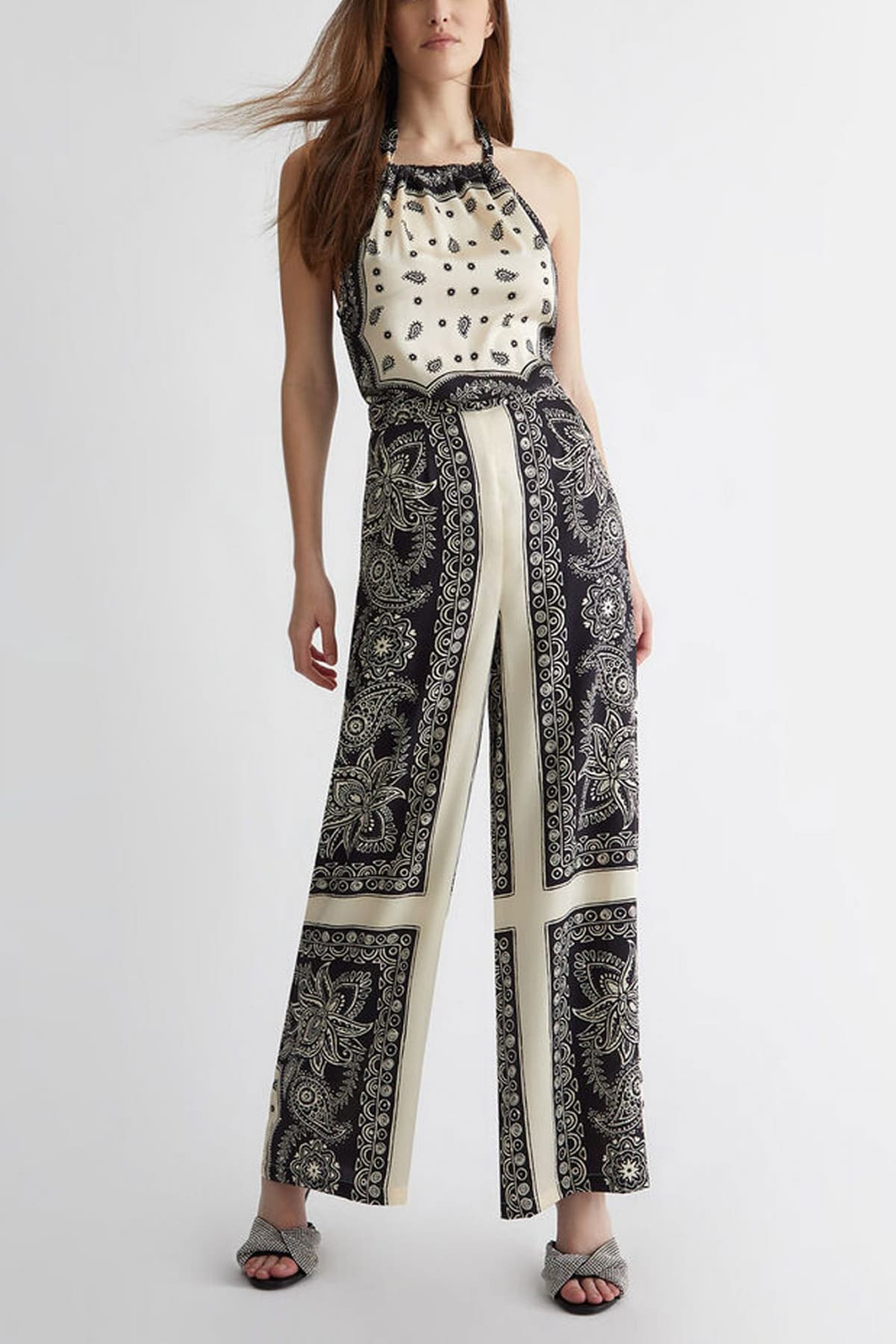 LIU-JO ΟΛΟΣΩΜΗ ΦΟΡΜΑ ALL OVER PRINT ΜΑΥΡΟ-ΕΚΡΟΥ