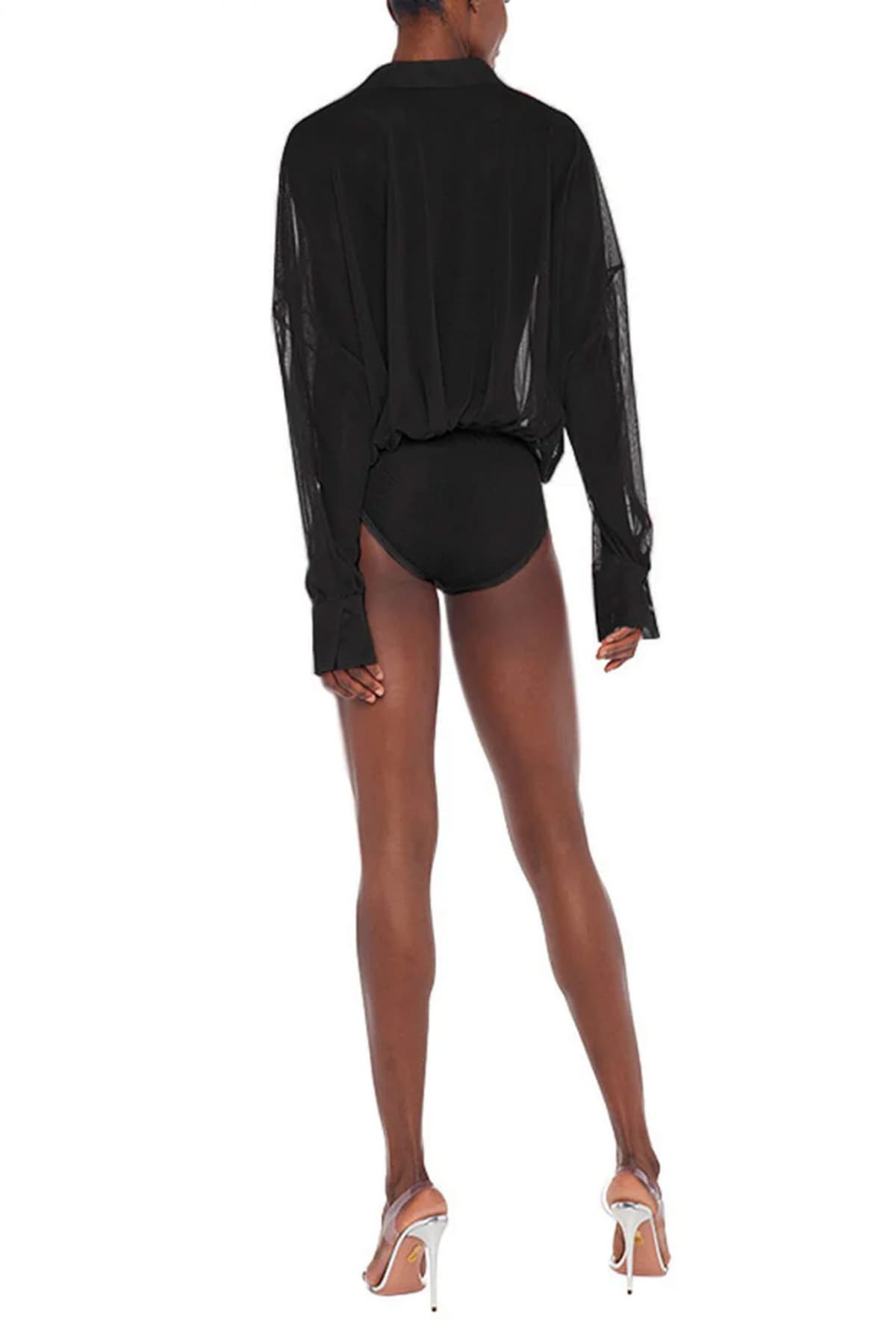 NORMA KAMALI ΚΟΡΜΑΚΙ ΔΙΑΦΑΝΕΙΑ ΓΙΑΚΑΣ ΜΑΥΡΟ