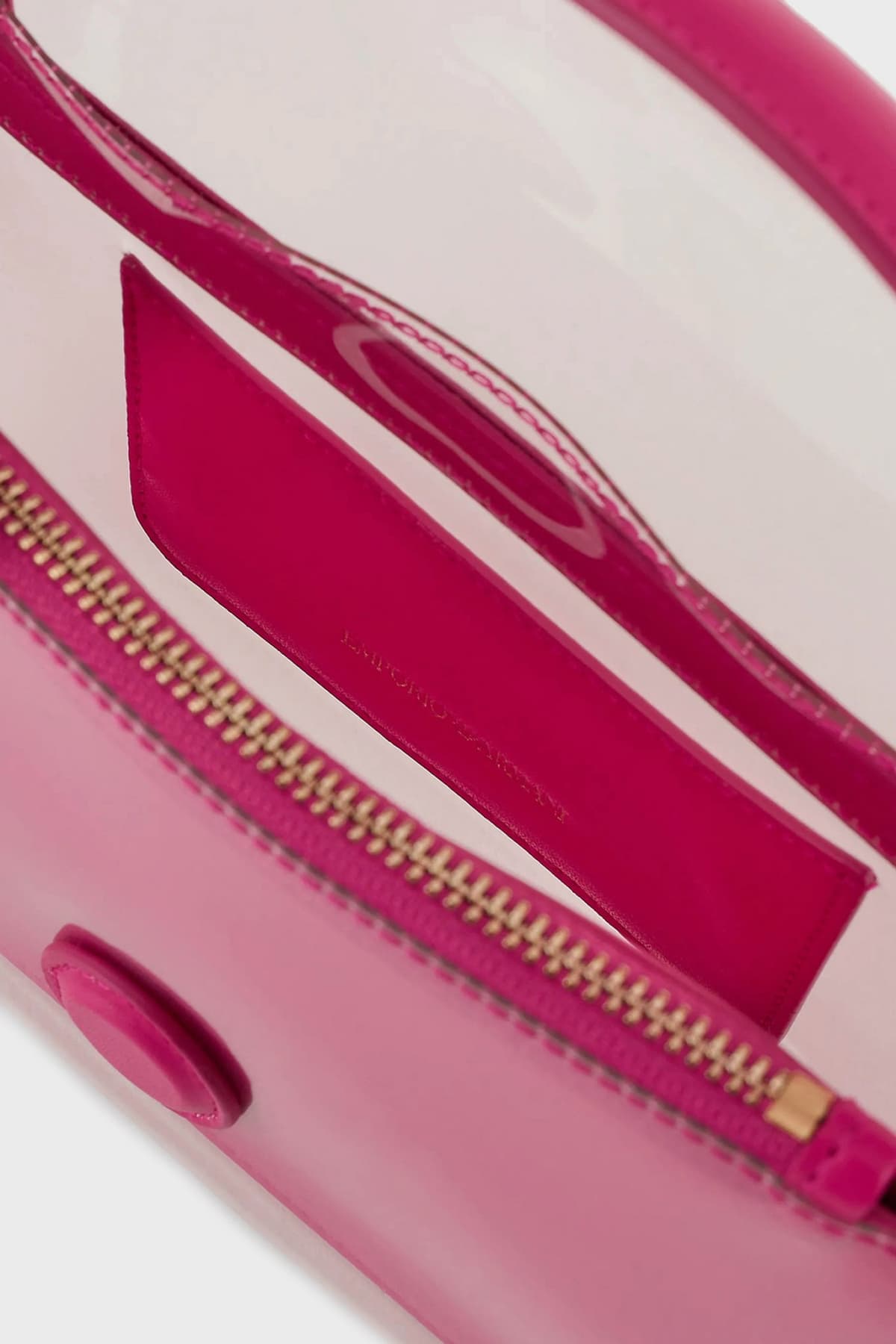 EMPORIO ARMANI ΤΣΑΝΤΑ CROSS BODY/ ΧΕΙΡΟΣ LOGO ΔΙΑΦΑΝΕΙΑ ΦΟΥΞΙΑ