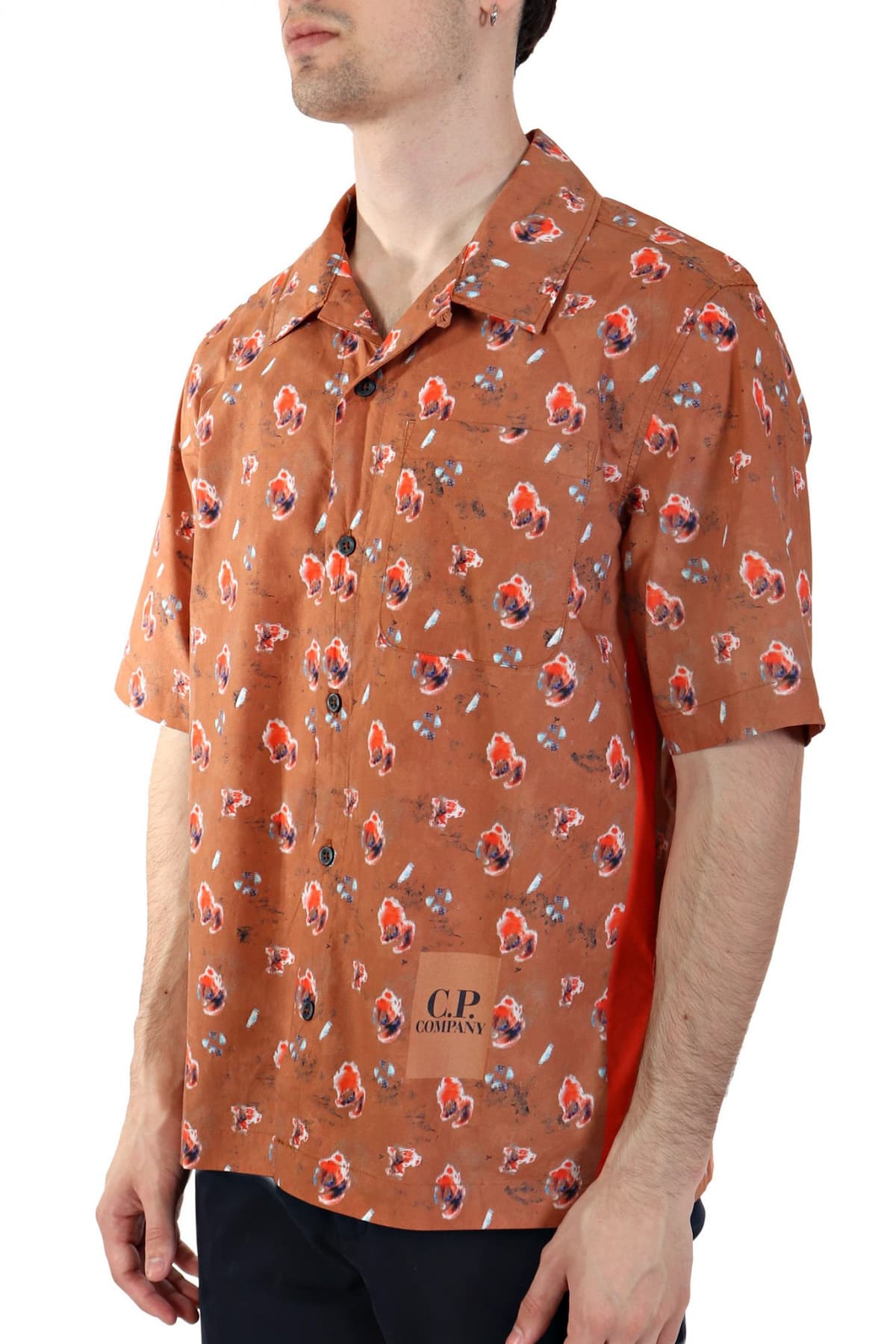 C.P COMPANY ΠΟΥΚΑΜΙΣΟ ALL OVER PRINT ΠΟΡΤΟΚΑΛΙ