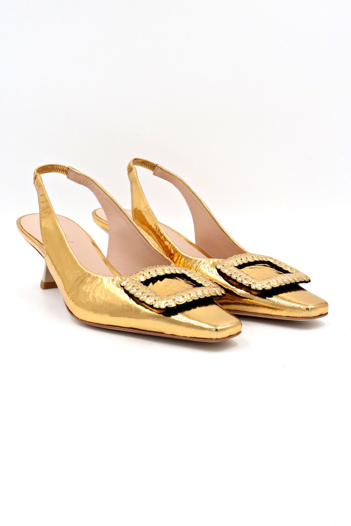 ZINDA ΠΑΠΟΥΤΣΙΑ MULES ΑΓΚΡΑΦΑ ΜΕΤΑΛΛΙΚO ΧΡΥΣΟ