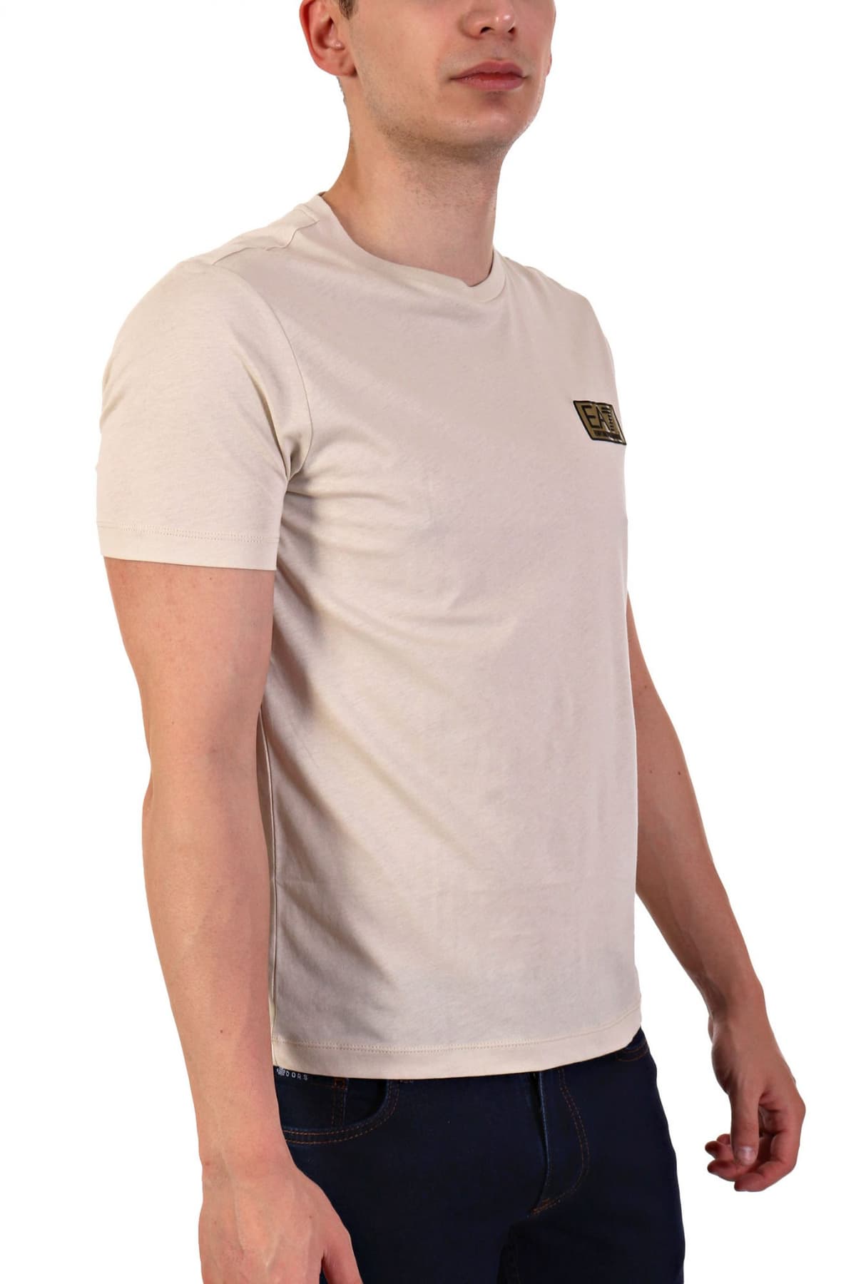 ARMANI 7 T-SHIRT GOLD LOGO ΜΠΕΖ
