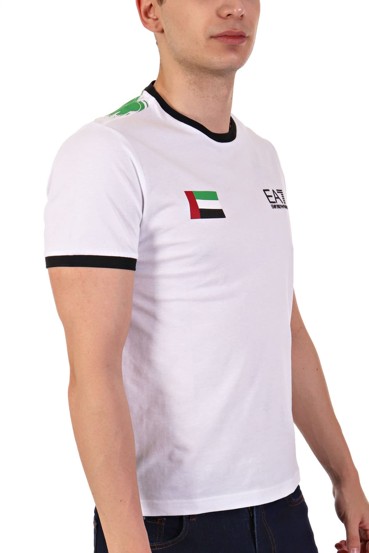 ARMANI 7 T-SHIRT LOGO UAE FLAG ΛΕΥΚΟ-ΠΡΑΣΙΝΟ