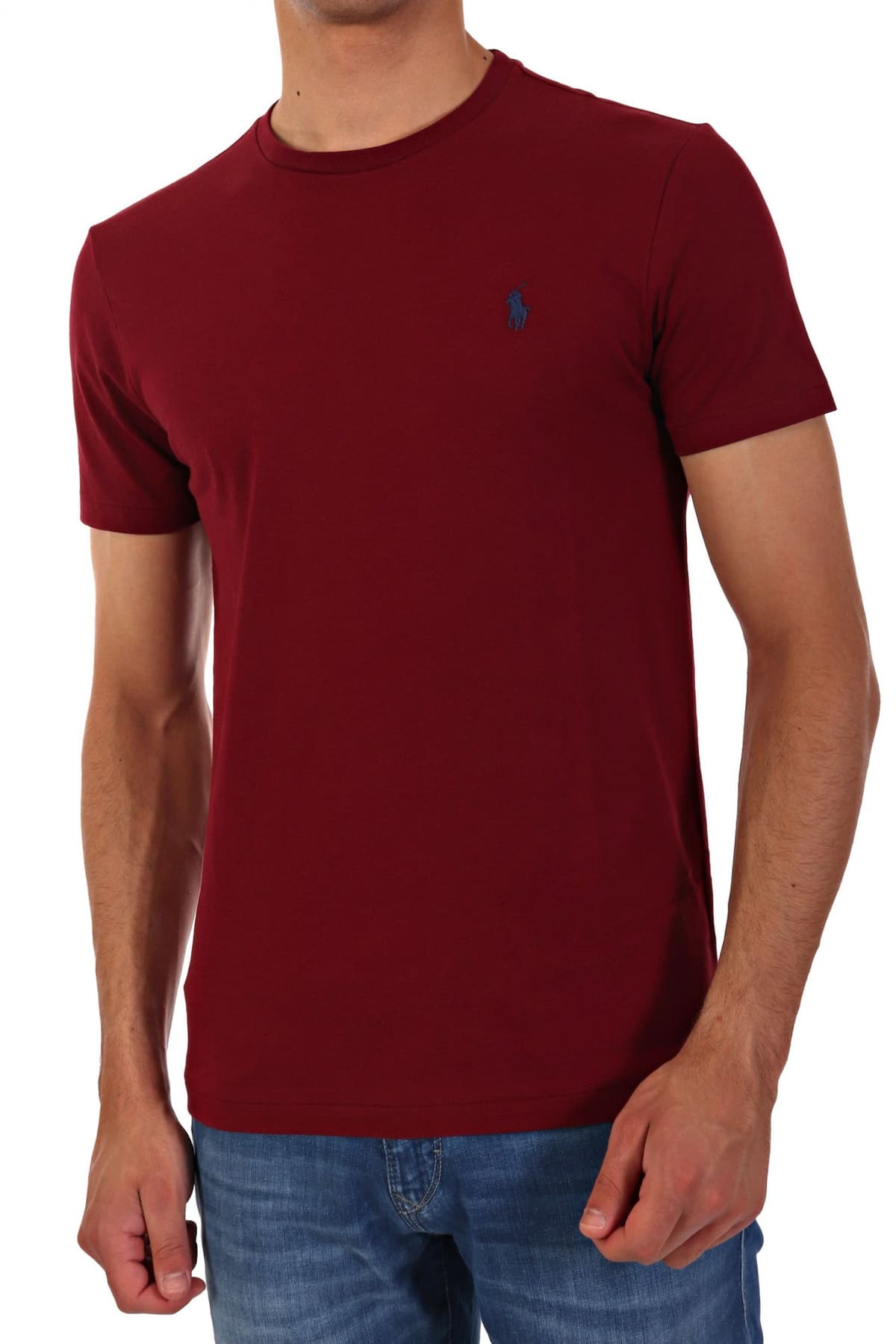 RALPH LAUREN T- SHIRT CUSTOM SLIM FIT LOGO ΜΠΟΡΝΤΩ