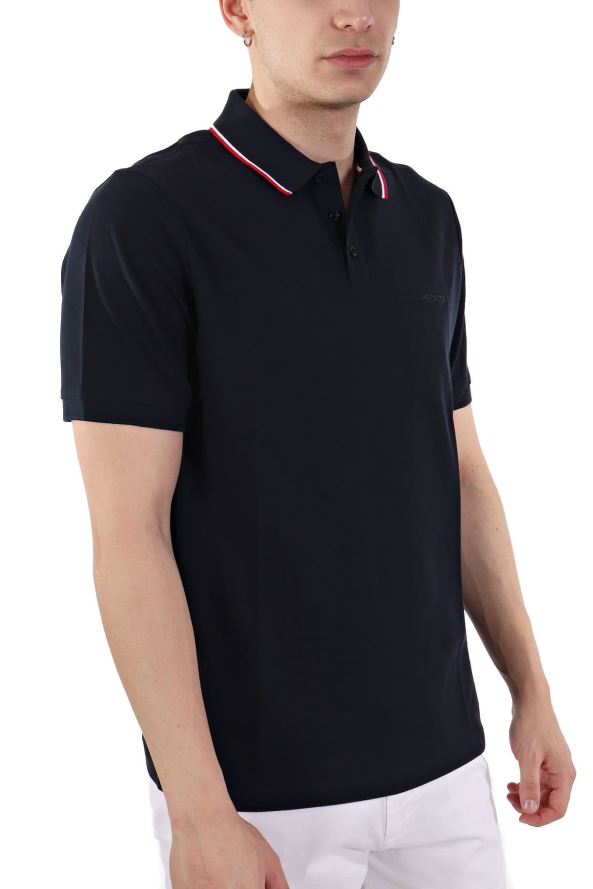 HECHTER POLO PIQUE ΡΙΓΑ ΓΙΑΚΑΣ ΜΠΛΕ ΣΚΟΥΡΟ