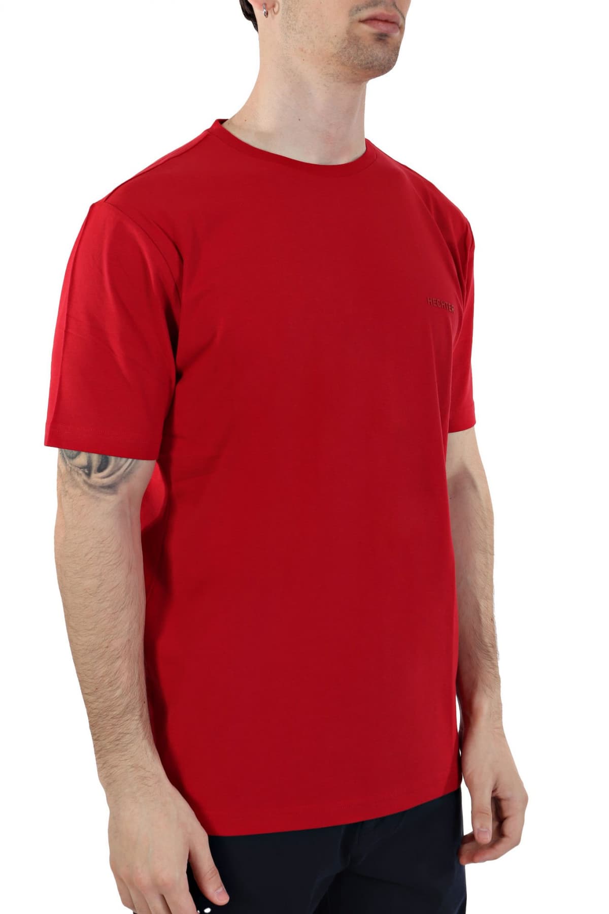 HECHTER T-SHIRT JERSEY LOGO ΑΝΑΓΛΥΦΟ ΜΙΚΡΟ ΚΟΚΚΙΝΟ