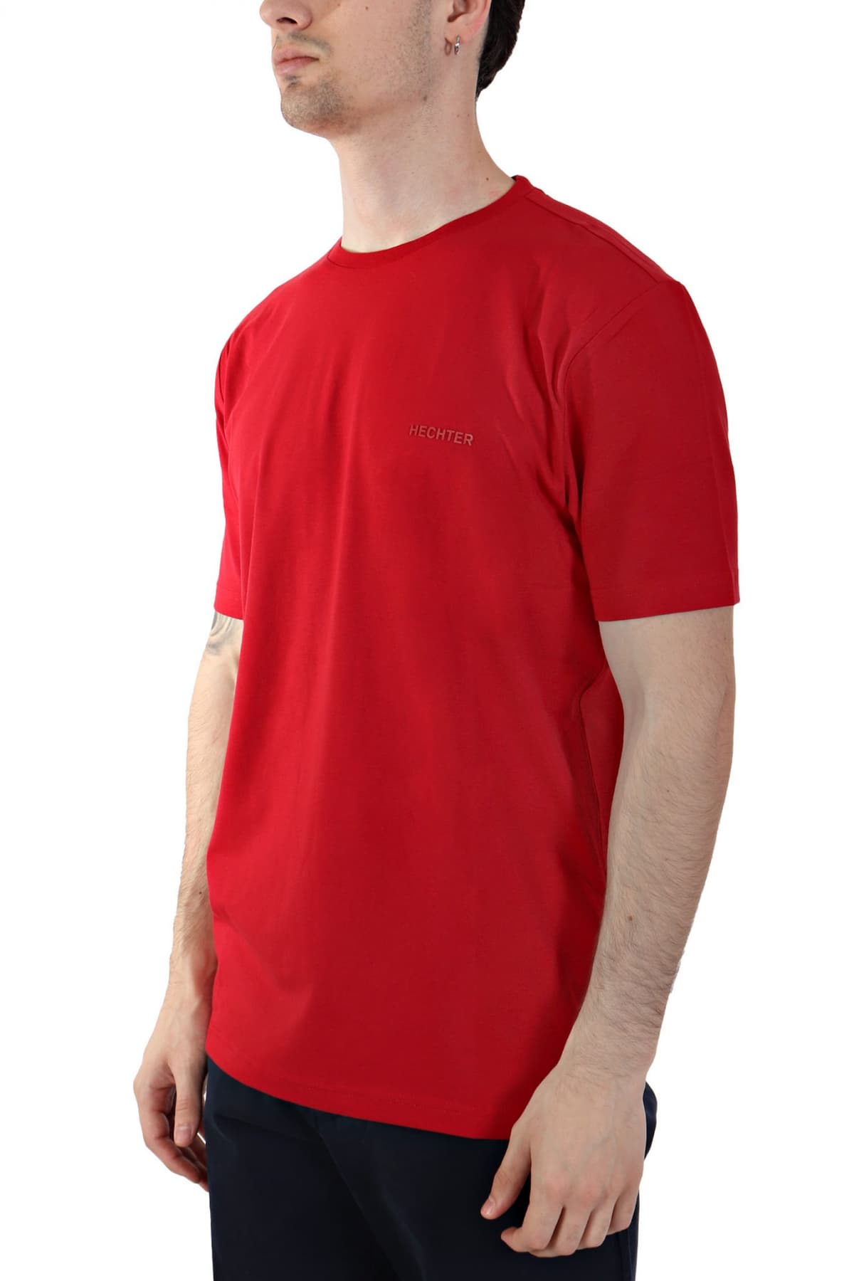 HECHTER T-SHIRT JERSEY LOGO ΑΝΑΓΛΥΦΟ ΜΙΚΡΟ ΚΟΚΚΙΝΟ