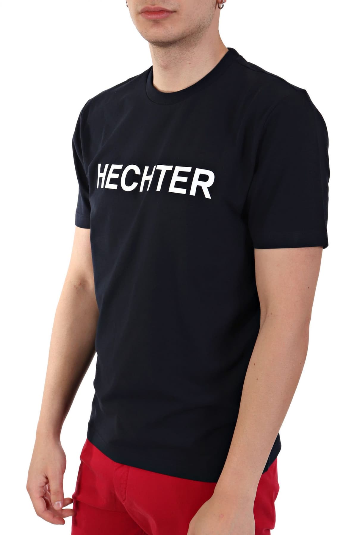 HECHTER T-SHIRT JERSEY LOGO ΜΕΓΑΛΟ ΜΠΛΕ ΣΚΟΥΡΟ
