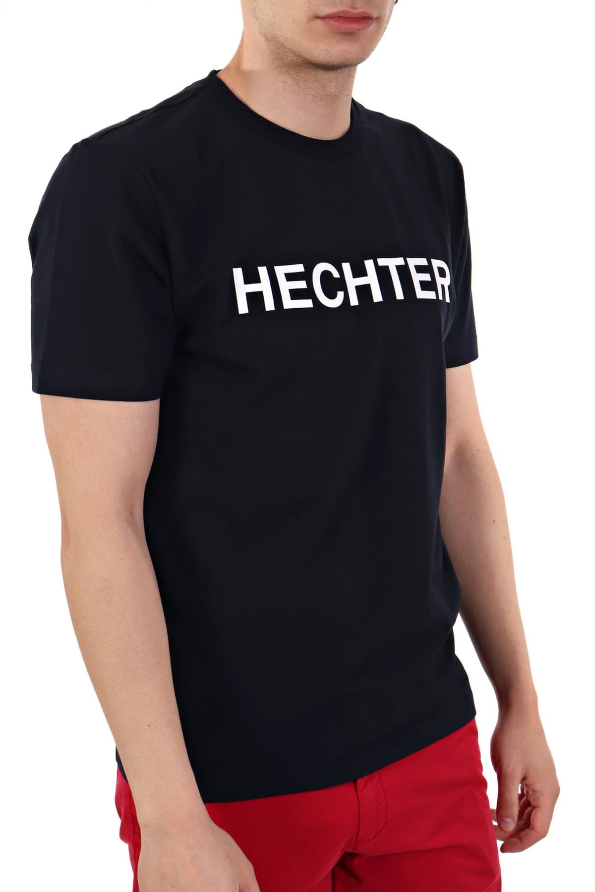 HECHTER T-SHIRT JERSEY LOGO ΜΕΓΑΛΟ ΜΠΛΕ ΣΚΟΥΡΟ