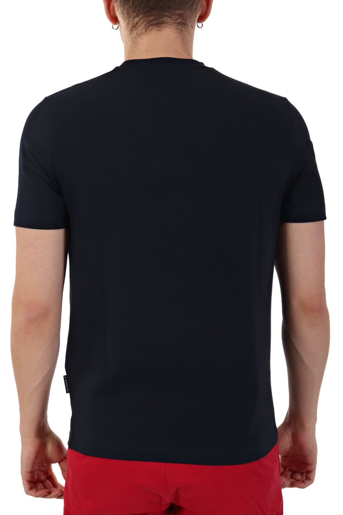 HECHTER T-SHIRT JERSEY ΛΕΥΚΟ LOGO ΜΠΛΕ ΣΚΟΥΡΟ