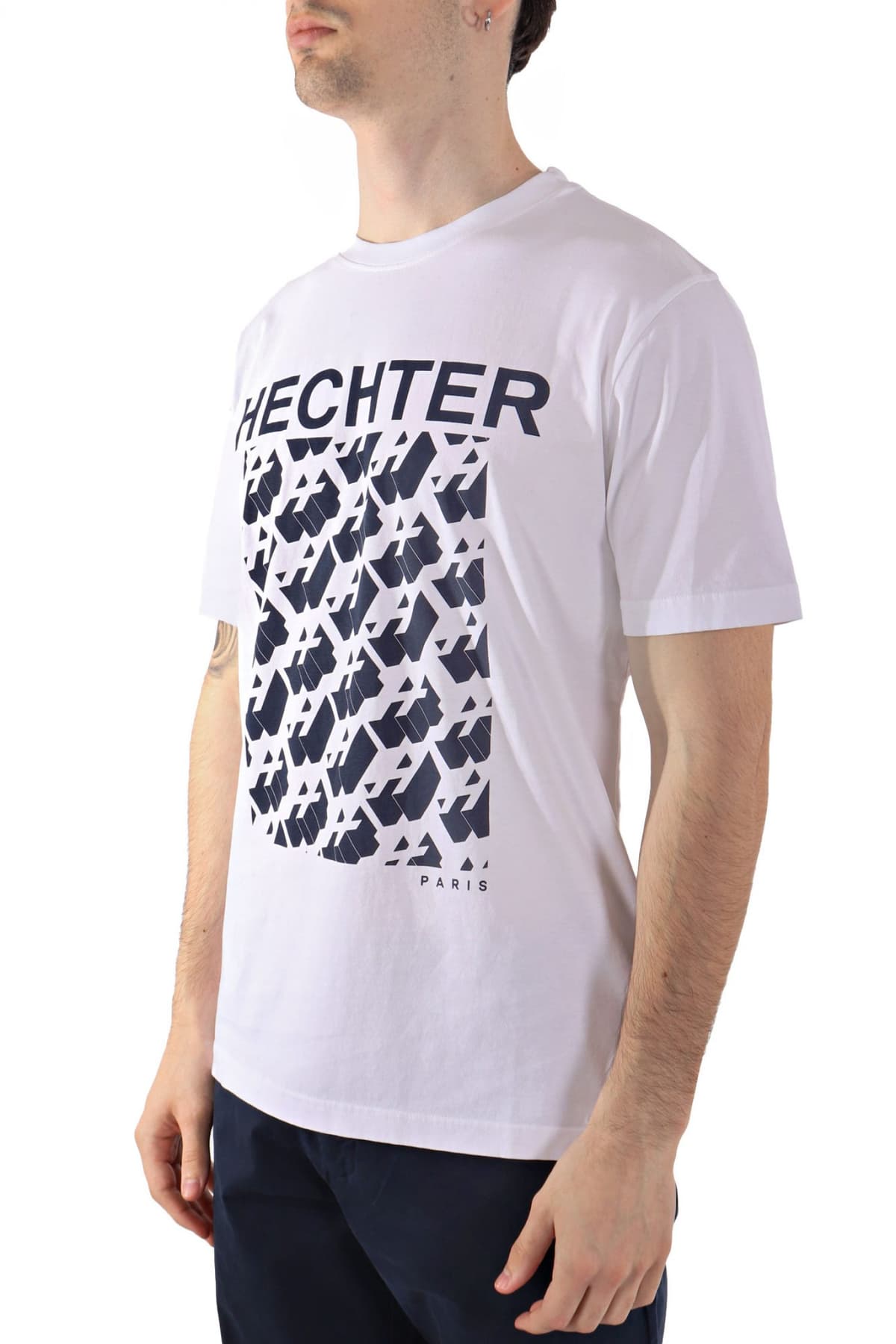 HECHTER T-SHIRT JERSEY ΜΙΚΡΟΣΧΕΔΙΟ LOGO ΛΕΥΚΟ