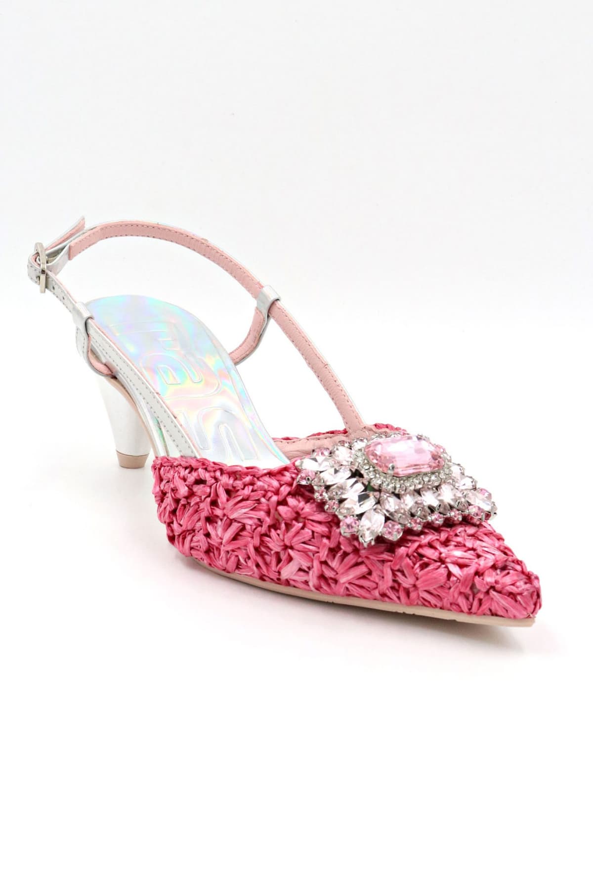 RAS ΠΑΠΟΥΤΣΙΑ MULES ΑΓΚΡΑΦΑ ΧΑΝΤΡΕΣ ΠΛΕΞΗ ΡΟΖ/ ΜΕΤΑΛΛΙΚΟ ΑΣΗΜΙ