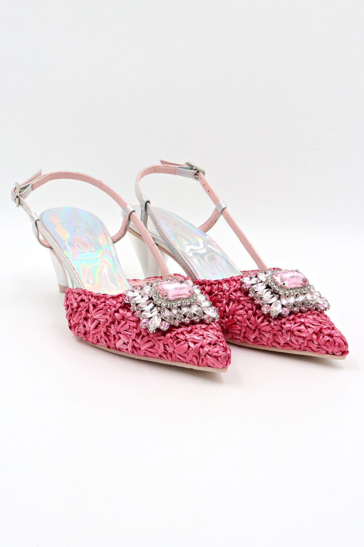 RAS ΠΑΠΟΥΤΣΙΑ MULES ΑΓΚΡΑΦΑ ΧΑΝΤΡΕΣ ΠΛΕΞΗ ΡΟΖ/ ΜΕΤΑΛΛΙΚΟ ΑΣΗΜΙ