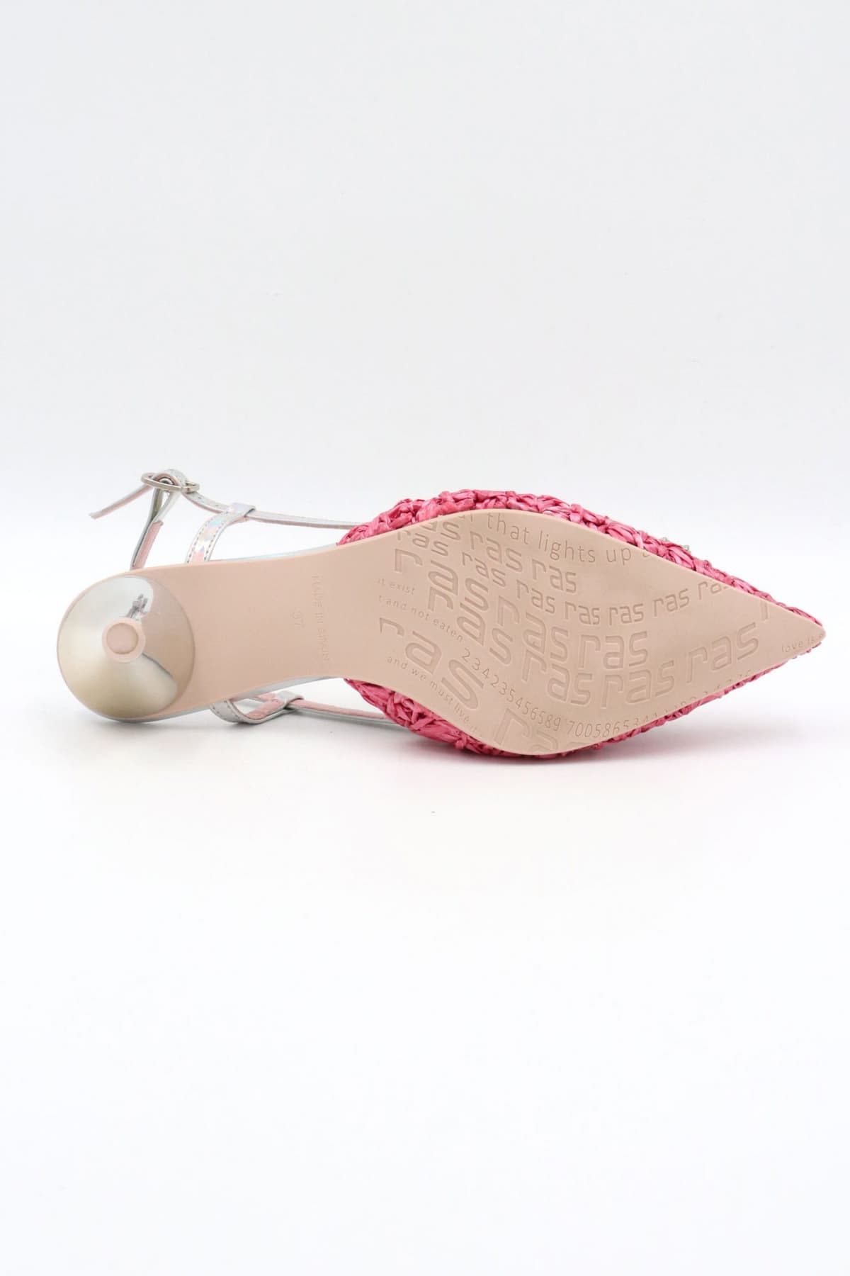 RAS ΠΑΠΟΥΤΣΙΑ MULES ΑΓΚΡΑΦΑ ΧΑΝΤΡΕΣ ΠΛΕΞΗ ΡΟΖ/ ΜΕΤΑΛΛΙΚΟ ΑΣΗΜΙ