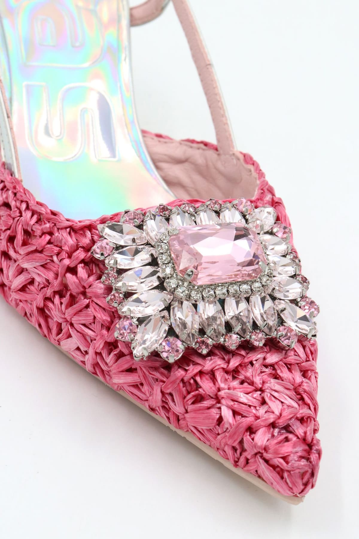 RAS ΠΑΠΟΥΤΣΙΑ MULES ΑΓΚΡΑΦΑ ΧΑΝΤΡΕΣ ΠΛΕΞΗ ΡΟΖ/ ΜΕΤΑΛΛΙΚΟ ΑΣΗΜΙ