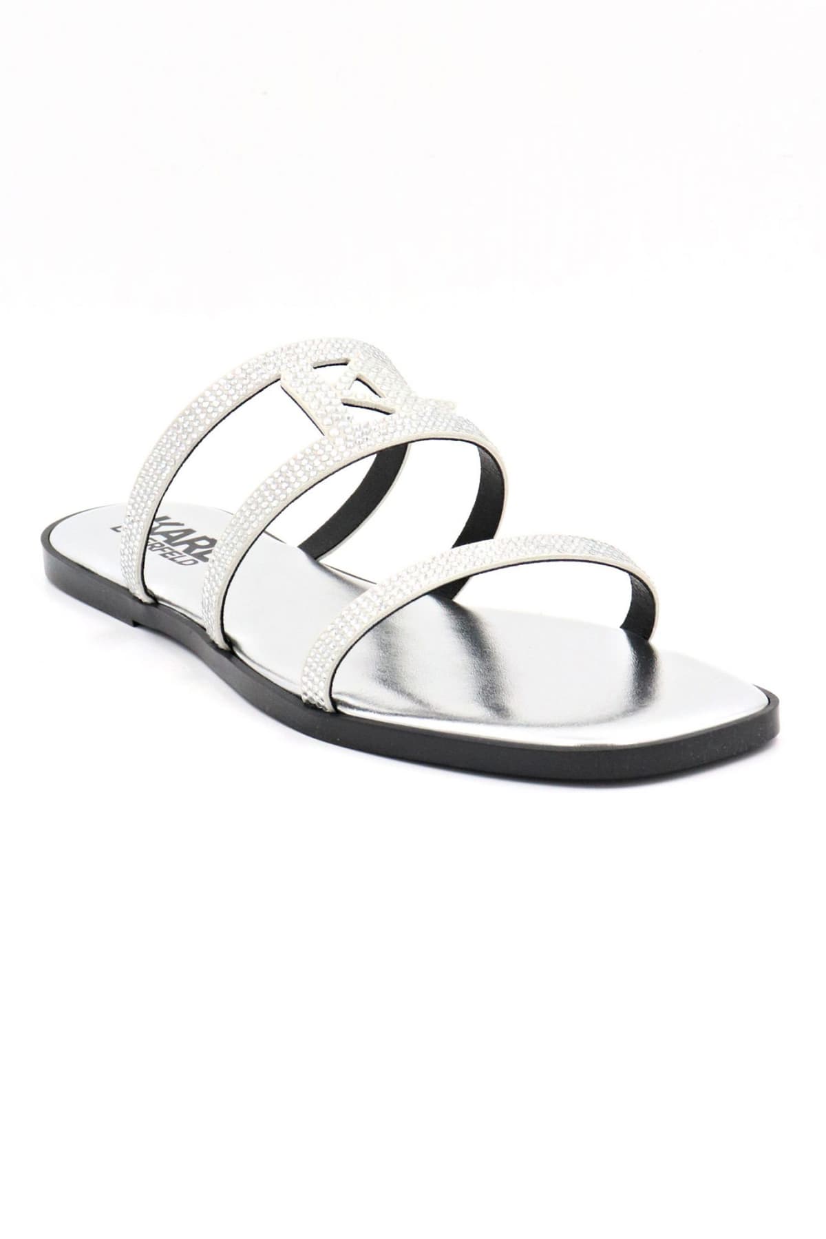 KARL LAGERFELD ΠΑΠΟΥΤΣΙΑ ΠΑΝΤΟΦΛΕΣ OLYMPIA ΣΤΡΑΣ LOGO AΣΗΜΙ