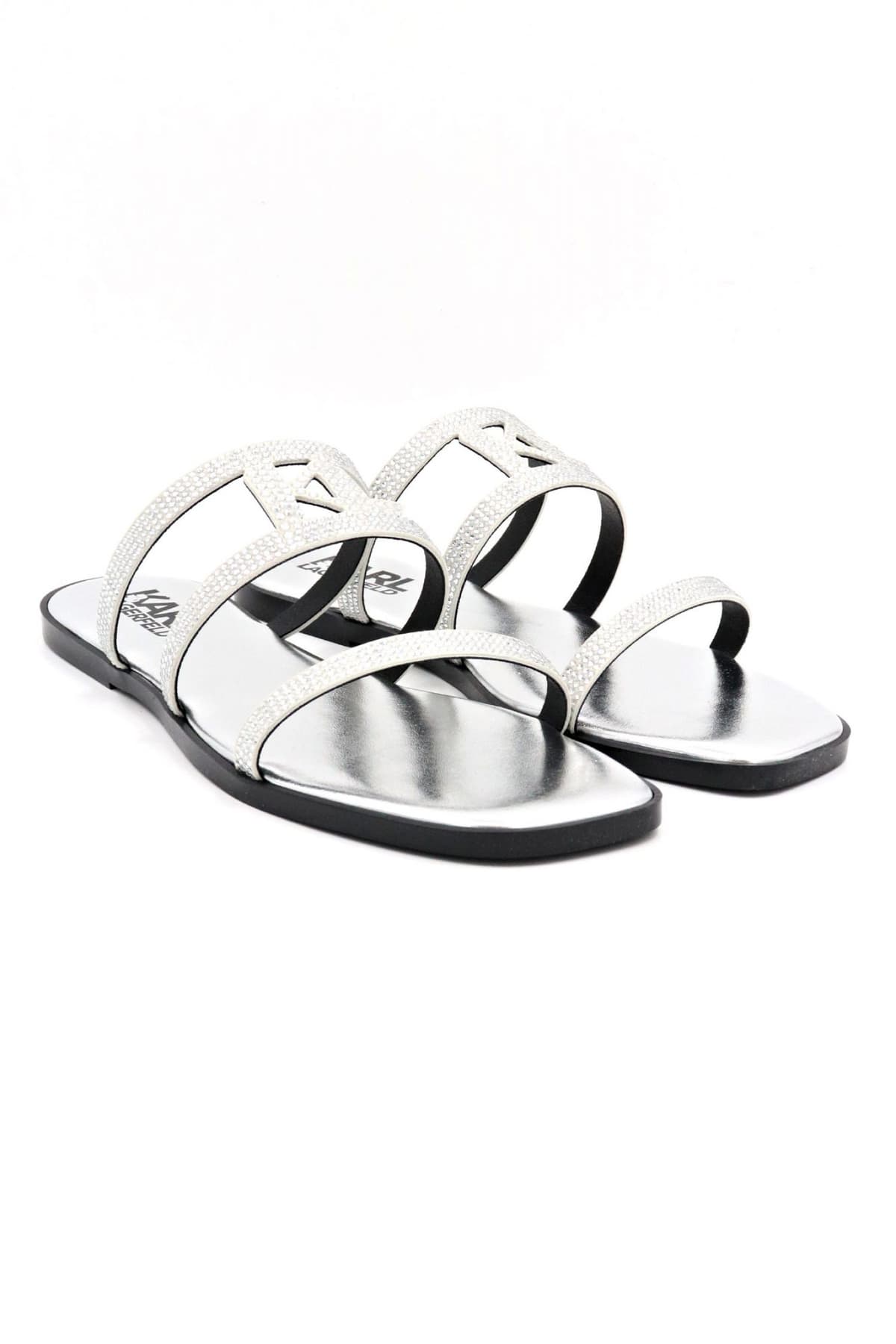 KARL LAGERFELD ΠΑΠΟΥΤΣΙΑ ΠΑΝΤΟΦΛΕΣ OLYMPIA ΣΤΡΑΣ LOGO AΣΗΜΙ