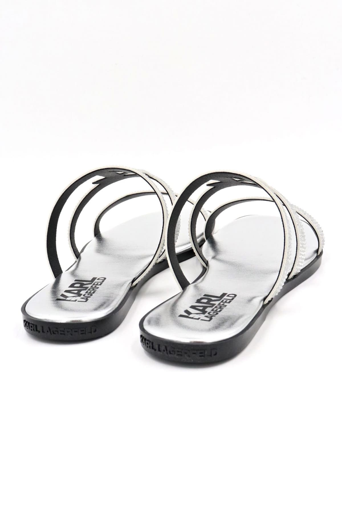 KARL LAGERFELD ΠΑΠΟΥΤΣΙΑ ΠΑΝΤΟΦΛΕΣ OLYMPIA ΣΤΡΑΣ LOGO AΣΗΜΙ
