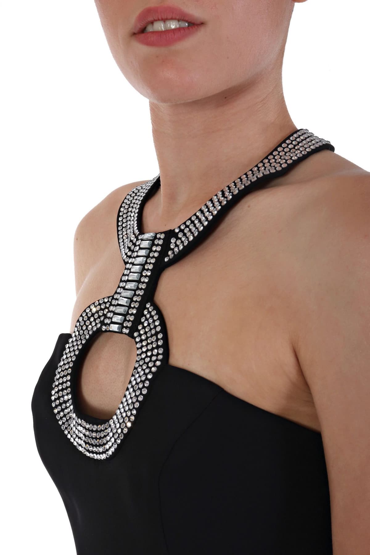 TWINS FANTASY ΦΟΡΕΜΑ MINI ΔΕΣΙΜΟ ΛΑΙΜΟ ΣΤΡΑΣ ΜΑΥΡΟ