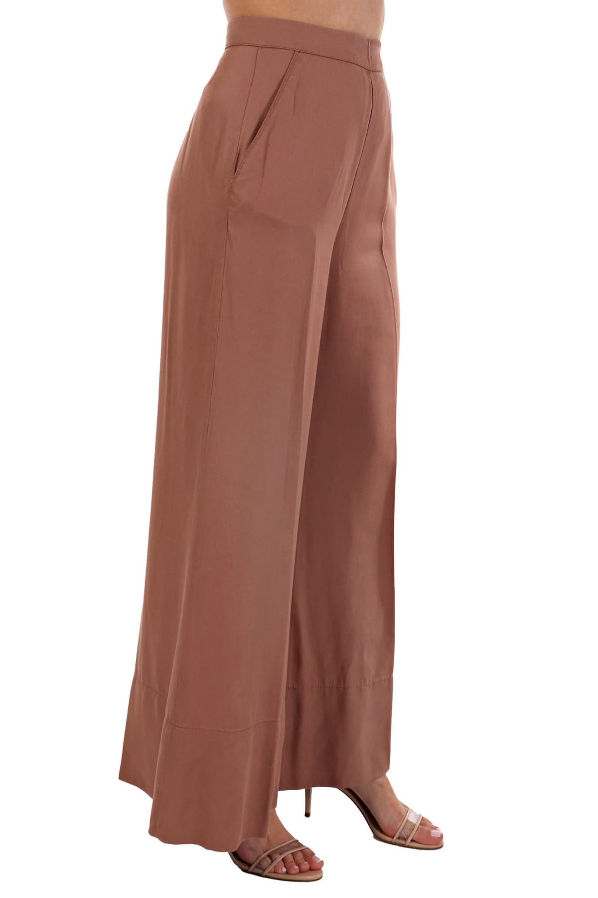 PINKO ΠΑΝΤΕΛΟΝΑ PAOLINA TWLL LYOCELL REDDISH ΚΑΦΕ