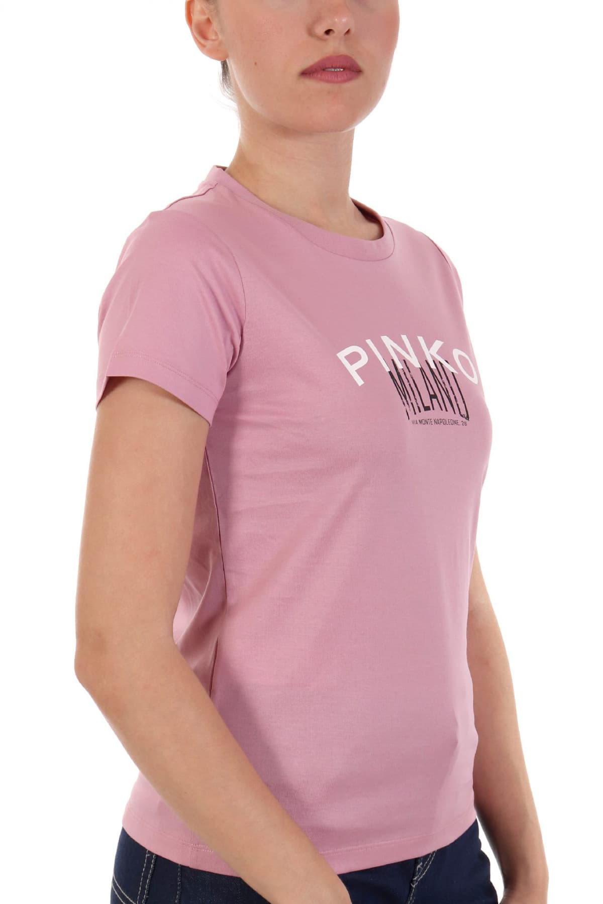 PINKO T-SHIRT BUSSOLOTTO LOGO ΡΟΖ