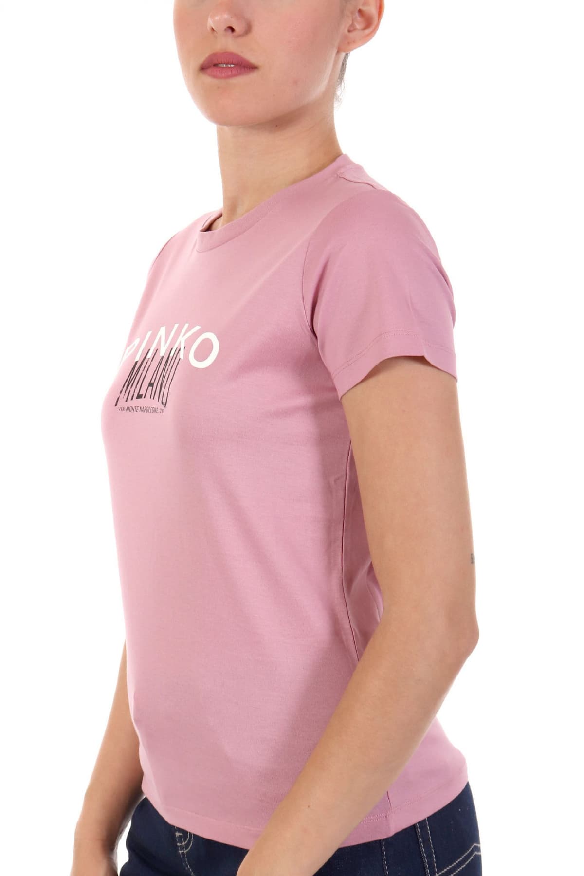 PINKO T-SHIRT BUSSOLOTTO LOGO ΡΟΖ