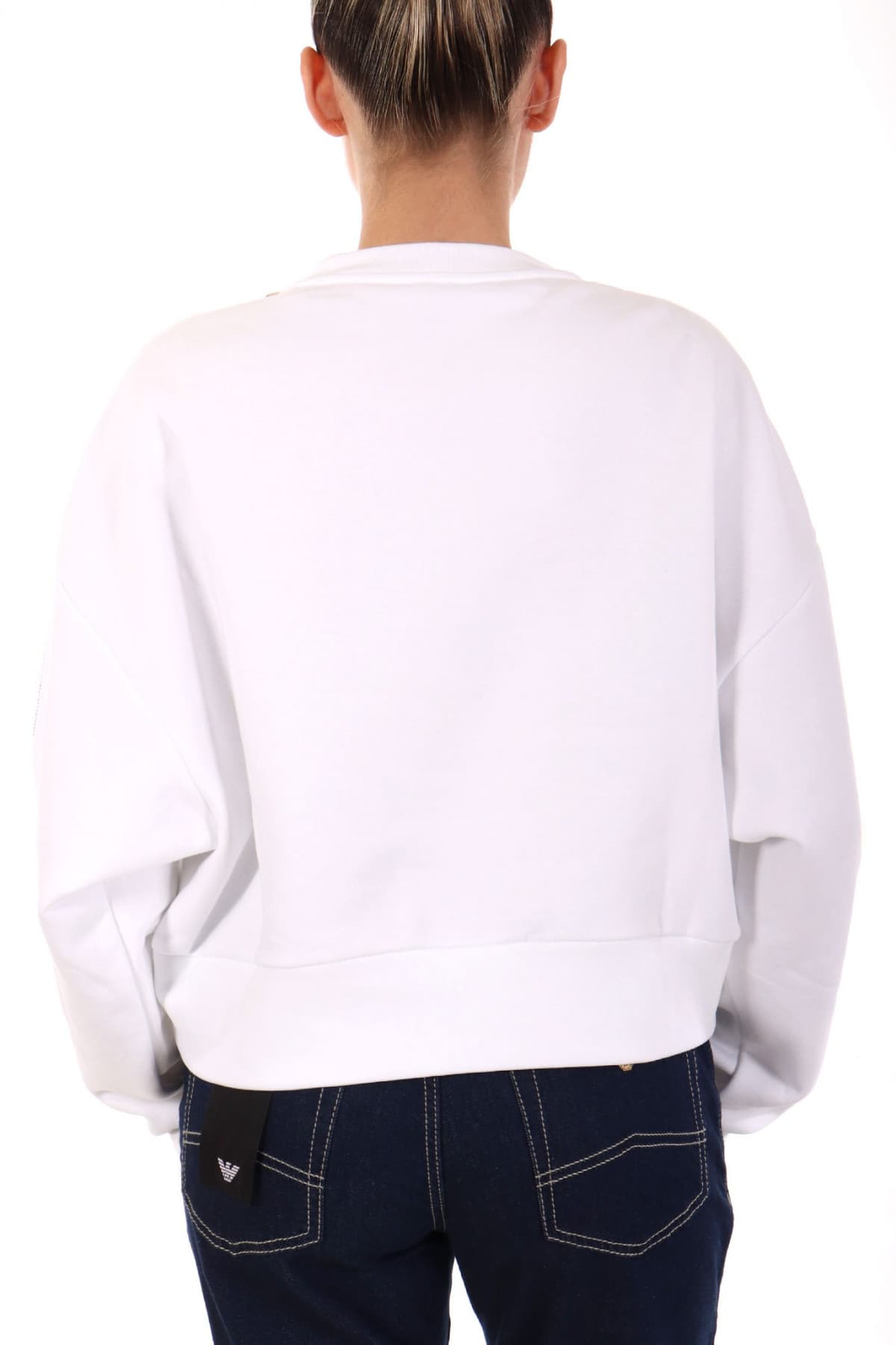 PINKO ΦΟΥΤΕΡ NAUSICAA MAGLIA FELPA GARZATΑ LOGO ΜΑΝΙΚΙ ΦΕΡΜΟΥΑΡ ΛΕΥΚΟ-ΠΟΡΤΟΚΑΛΙ