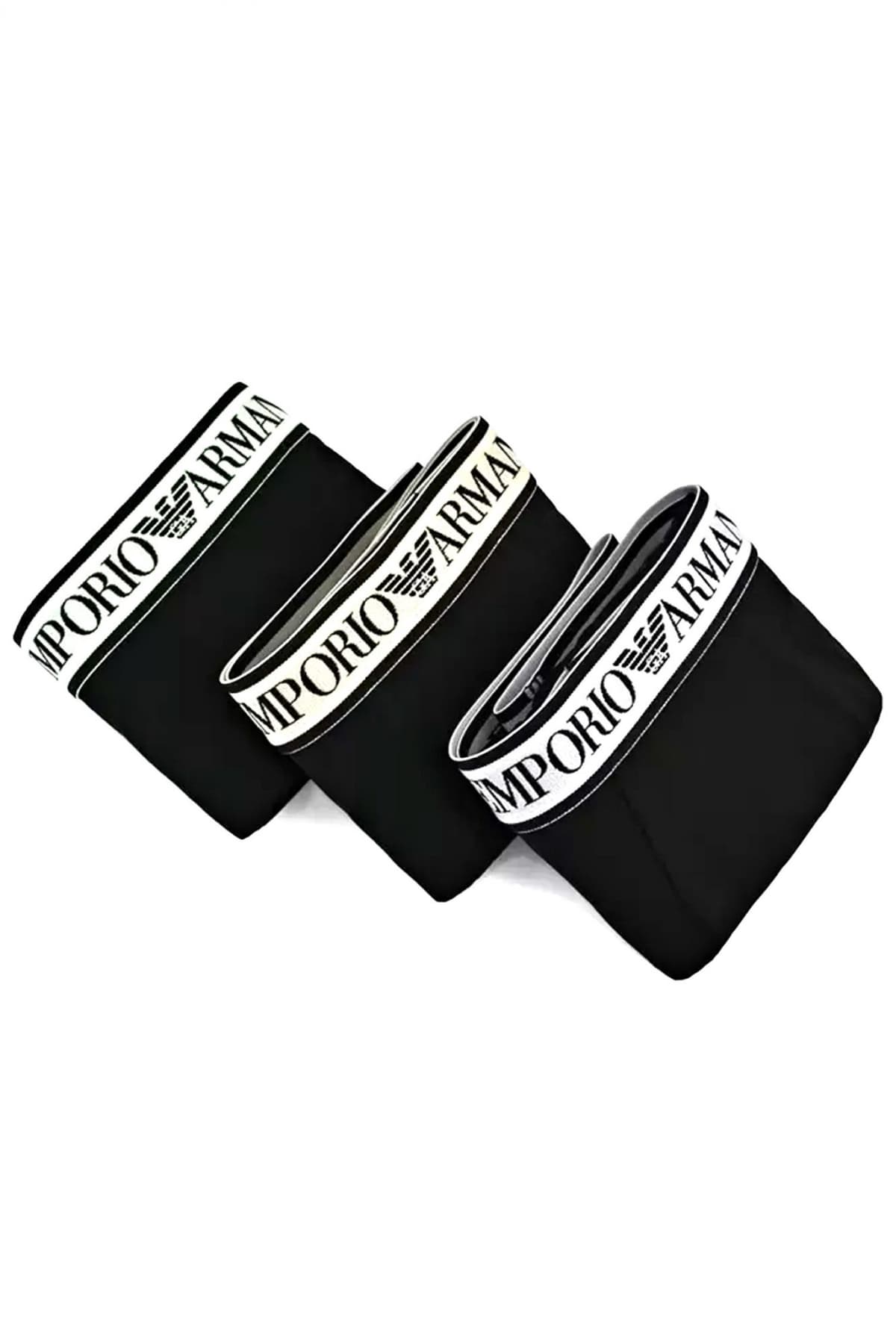 EMPORIO ARMANI ΕΣΩΡΟΥΧΑ 3PACK TRUNK COTTON STRETCH ΜΑΥΡΟ