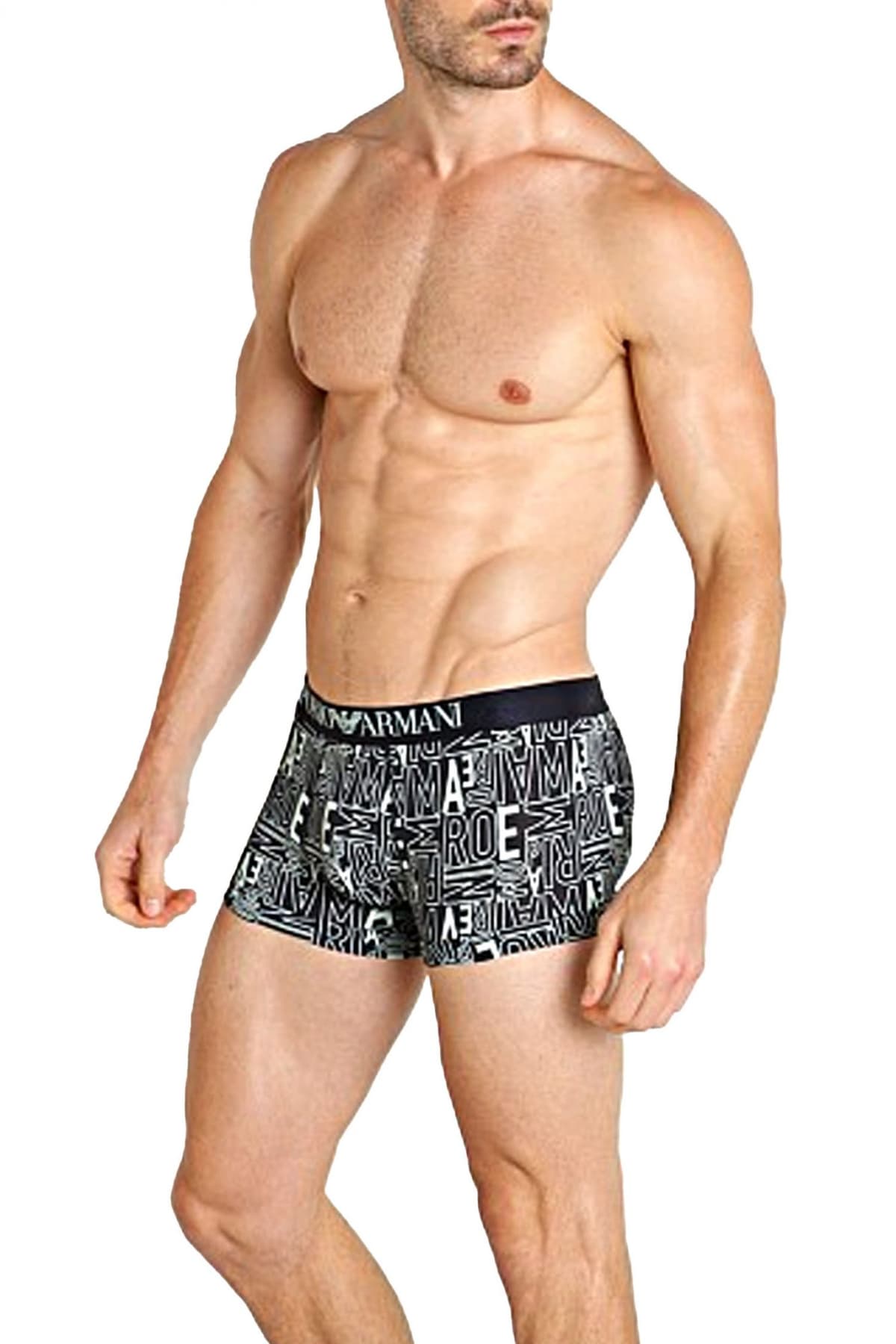 EMPORIO ARMANI ΕΣΩΡΟΥΧΑ TRUNK COTTON STRETCH ALL OVER LOGO ΜΠΛΕ-ΜΕΝΤΑ