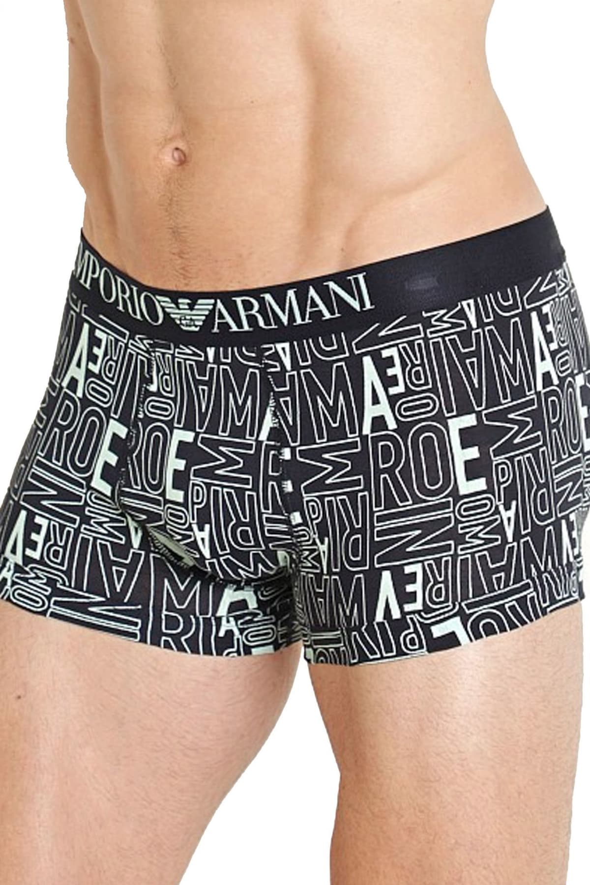 EMPORIO ARMANI ΕΣΩΡΟΥΧΑ TRUNK COTTON STRETCH ALL OVER LOGO ΜΠΛΕ-ΜΕΝΤΑ