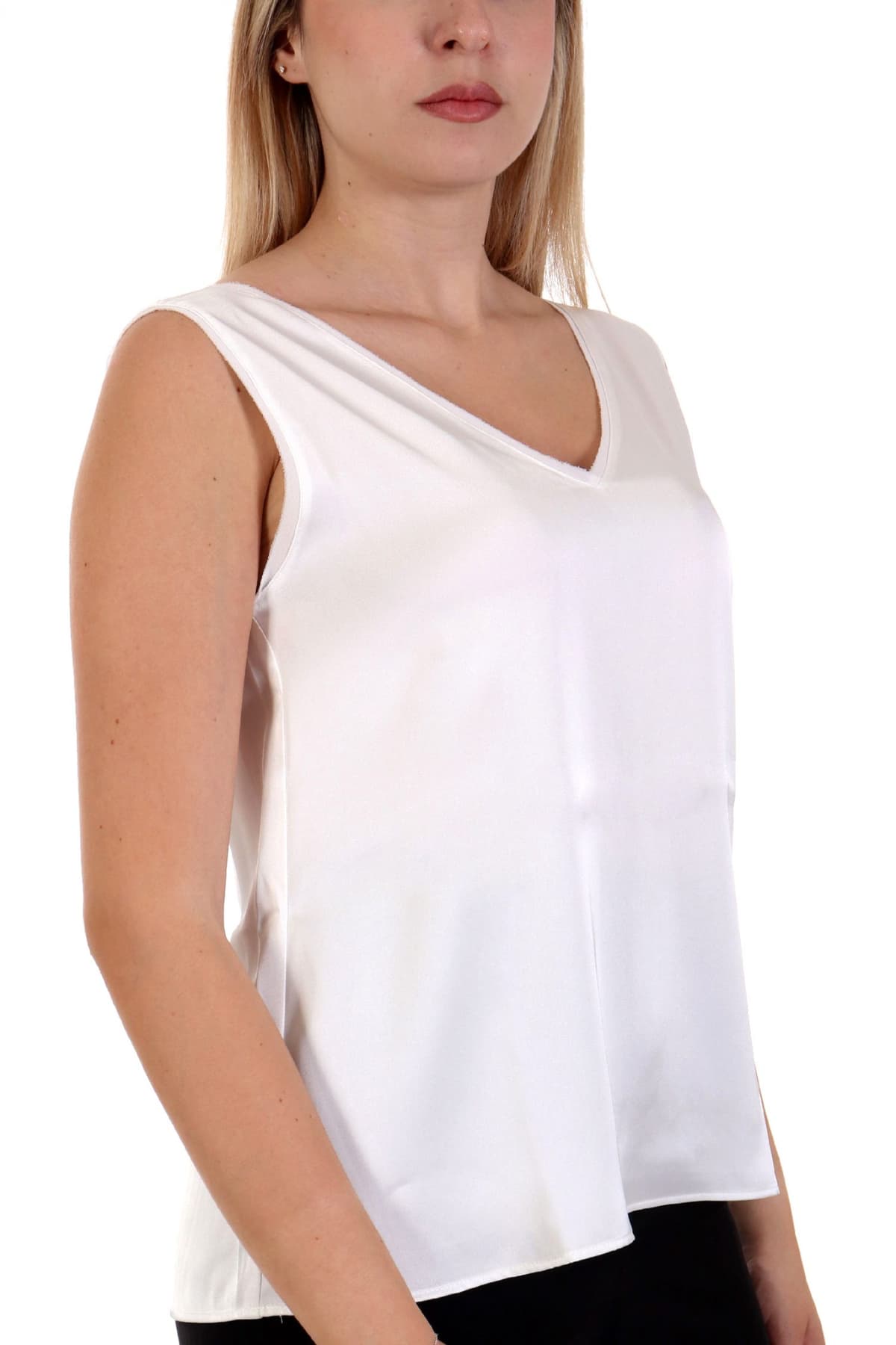 MARELLA EMME DEODARA TOP V-NECK ΛΕΥΚΟ