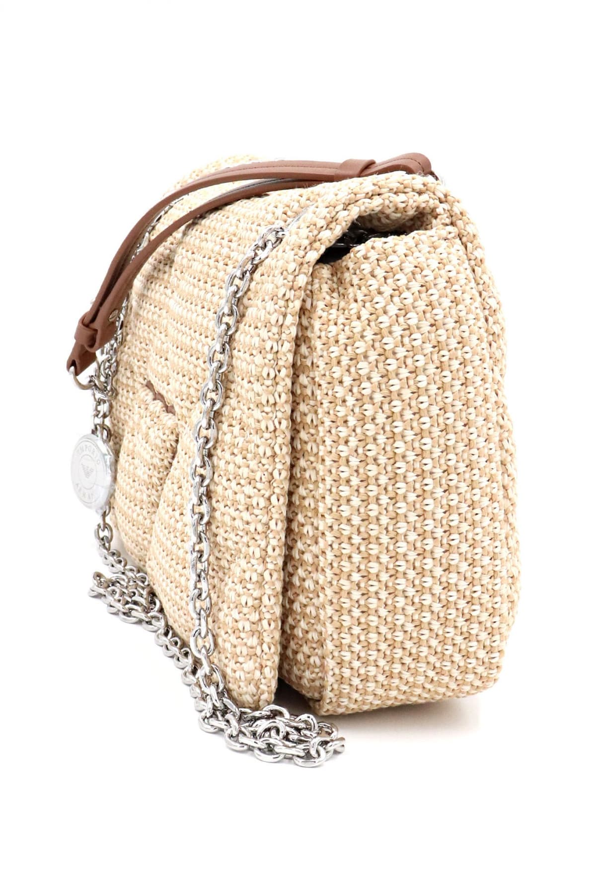 EMPORIO ARMANI ΤΣΑΝΤΑ CROSS BODY/ MESSENGER ΡΑΦΙΑ LOGO ΜΠΕΖ