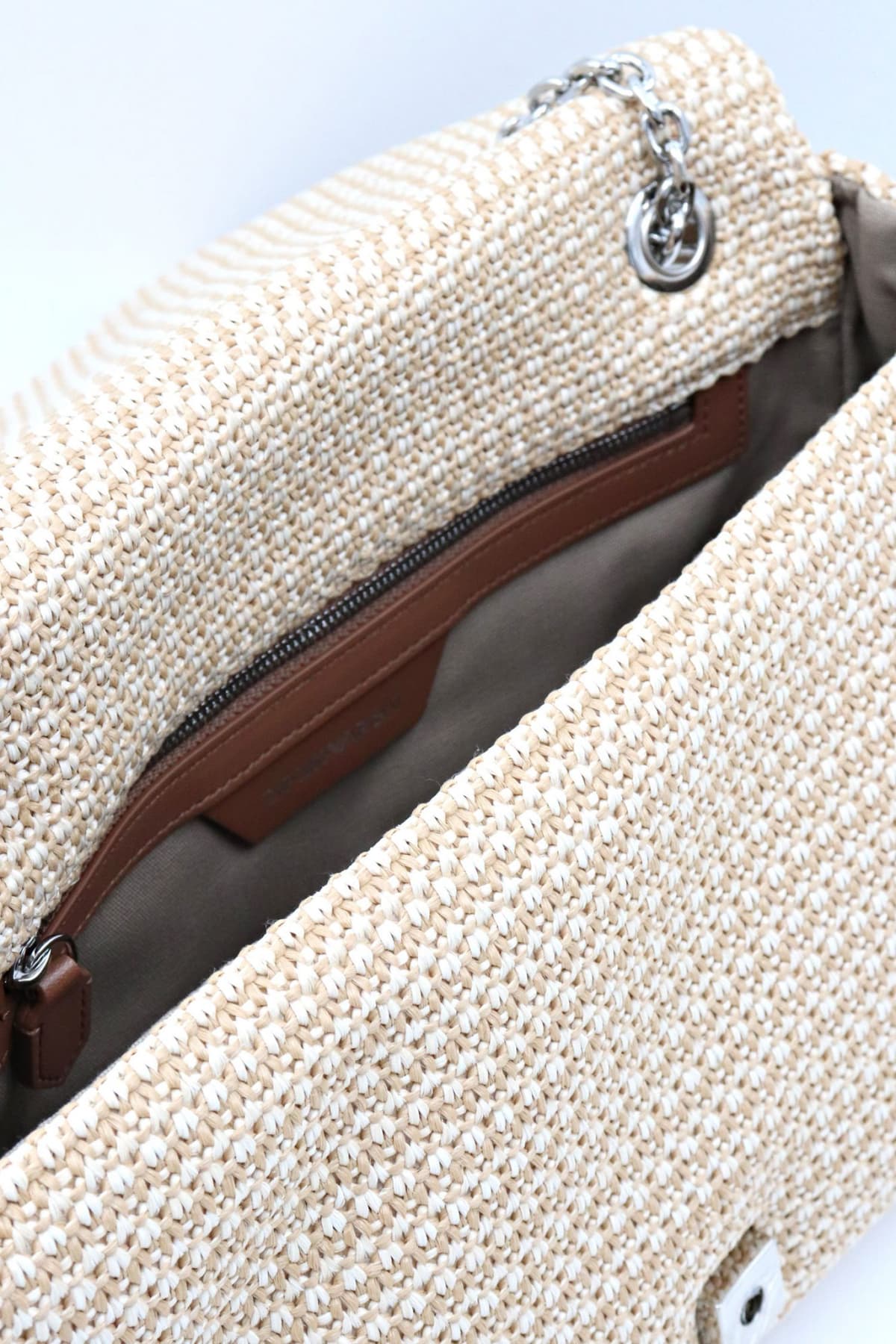 EMPORIO ARMANI ΤΣΑΝΤΑ CROSS BODY/ MESSENGER ΡΑΦΙΑ LOGO ΜΠΕΖ