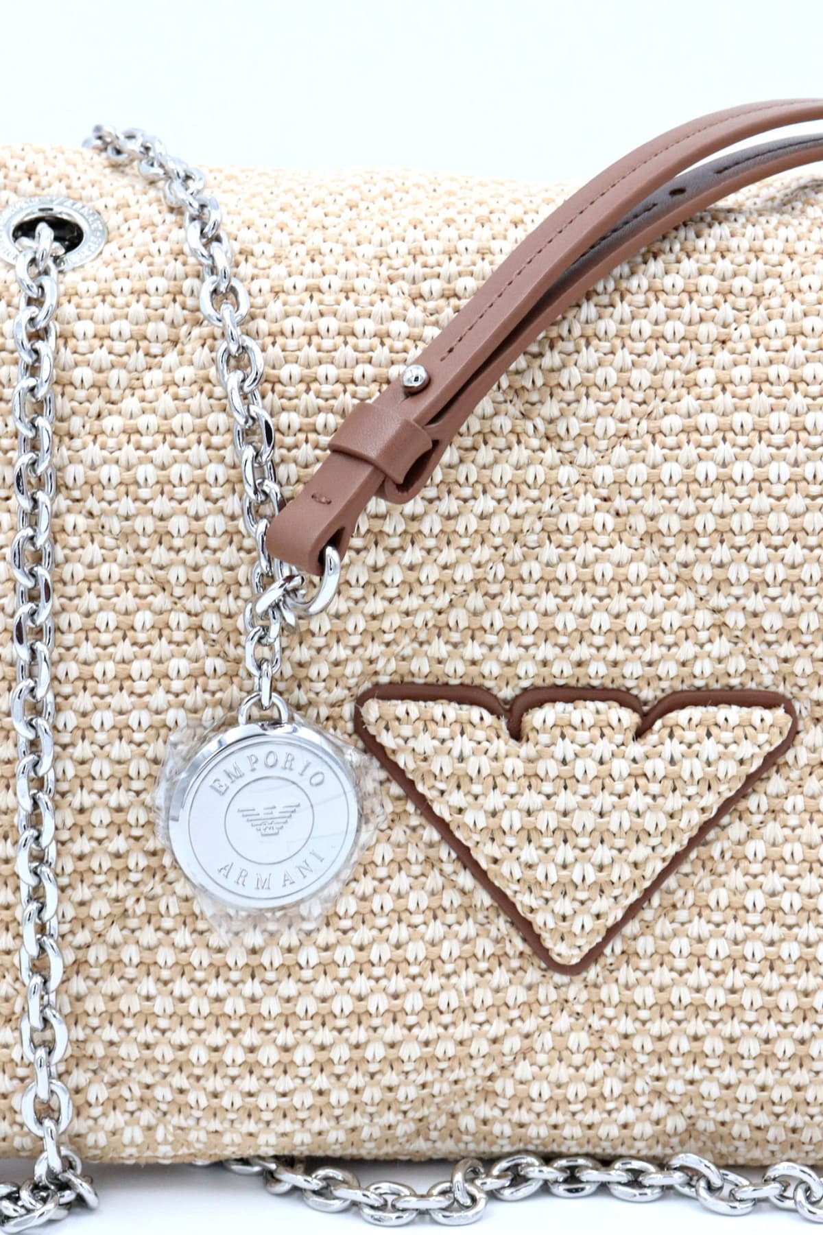 EMPORIO ARMANI ΤΣΑΝΤΑ CROSS BODY/ MESSENGER ΡΑΦΙΑ LOGO ΜΠΕΖ