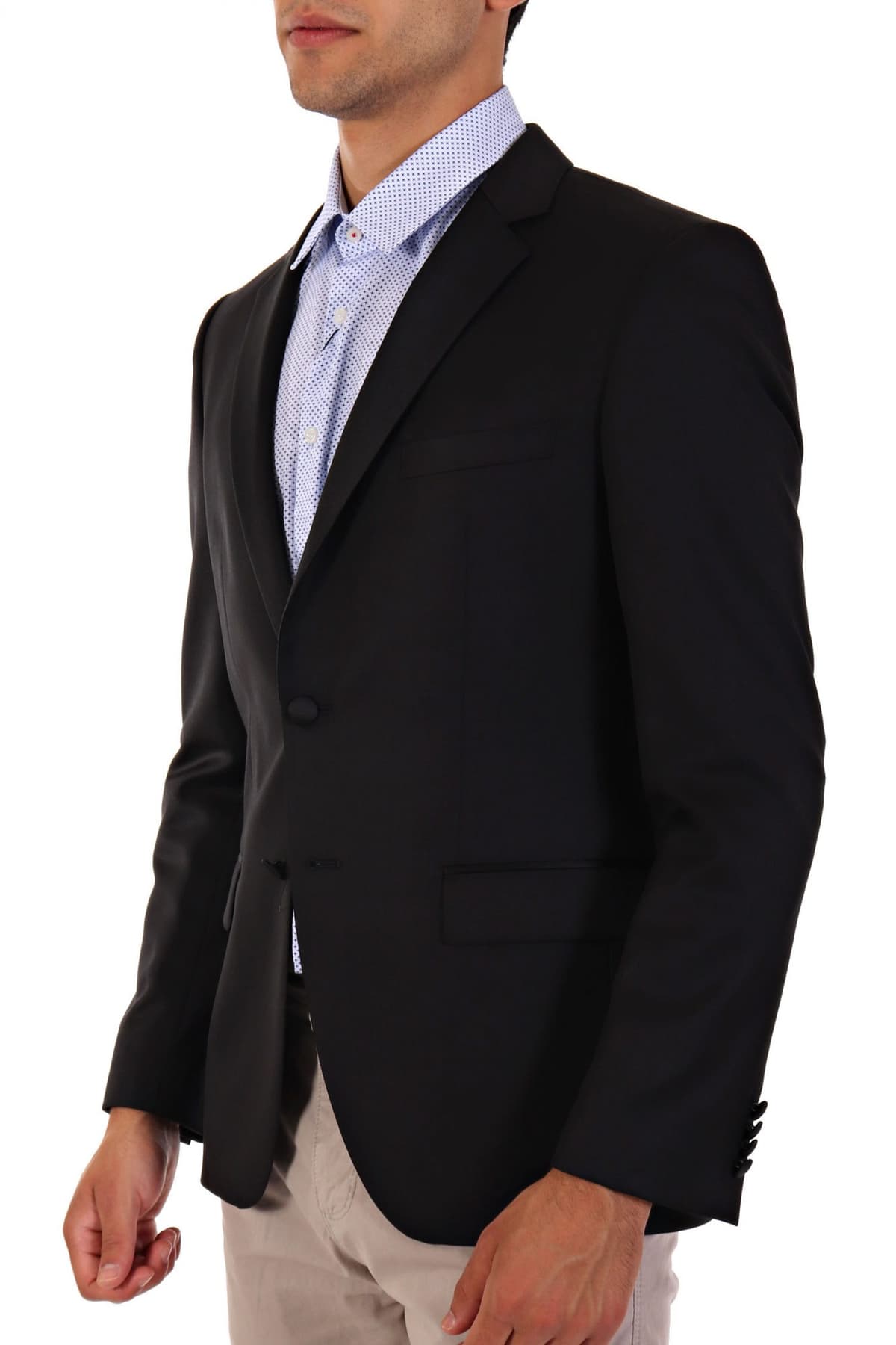 BOSS ΣΑΚΑΚΙ ΚΟΥΣΤΟΥΜΙΟΥ ΣΜΟΚΙΝ PEAK LAPEL H-HUGE-TUX-N-B1 SLIM FIT ΜΑΥΡΟ