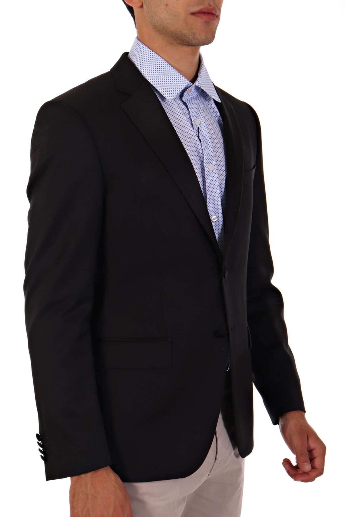 BOSS ΣΑΚΑΚΙ ΚΟΥΣΤΟΥΜΙΟΥ ΣΜΟΚΙΝ PEAK LAPEL H-HUGE-TUX-N-B1 SLIM FIT ΜΑΥΡΟ