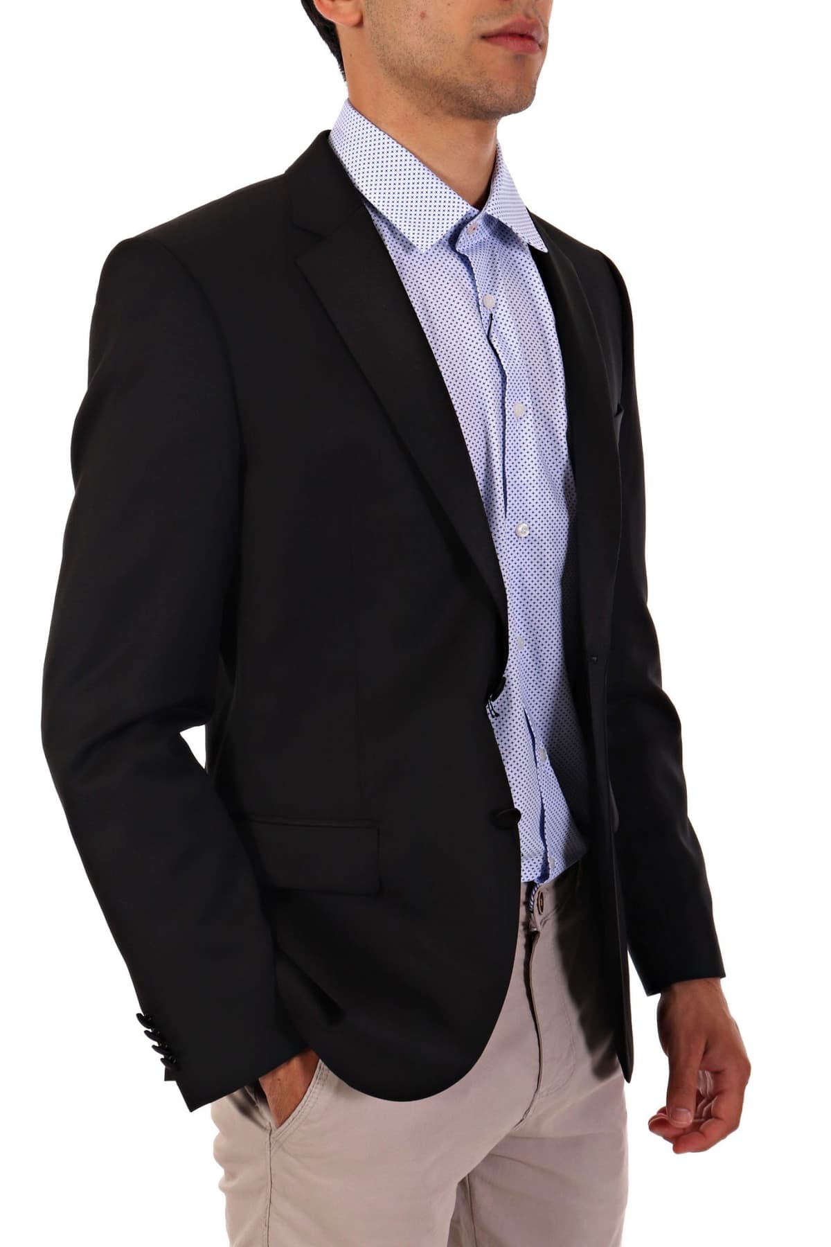 BOSS ΣΑΚΑΚΙ ΚΟΥΣΤΟΥΜΙΟΥ ΣΜΟΚΙΝ PEAK LAPEL H-HUGE-TUX-N-B1 SLIM FIT ΜΑΥΡΟ