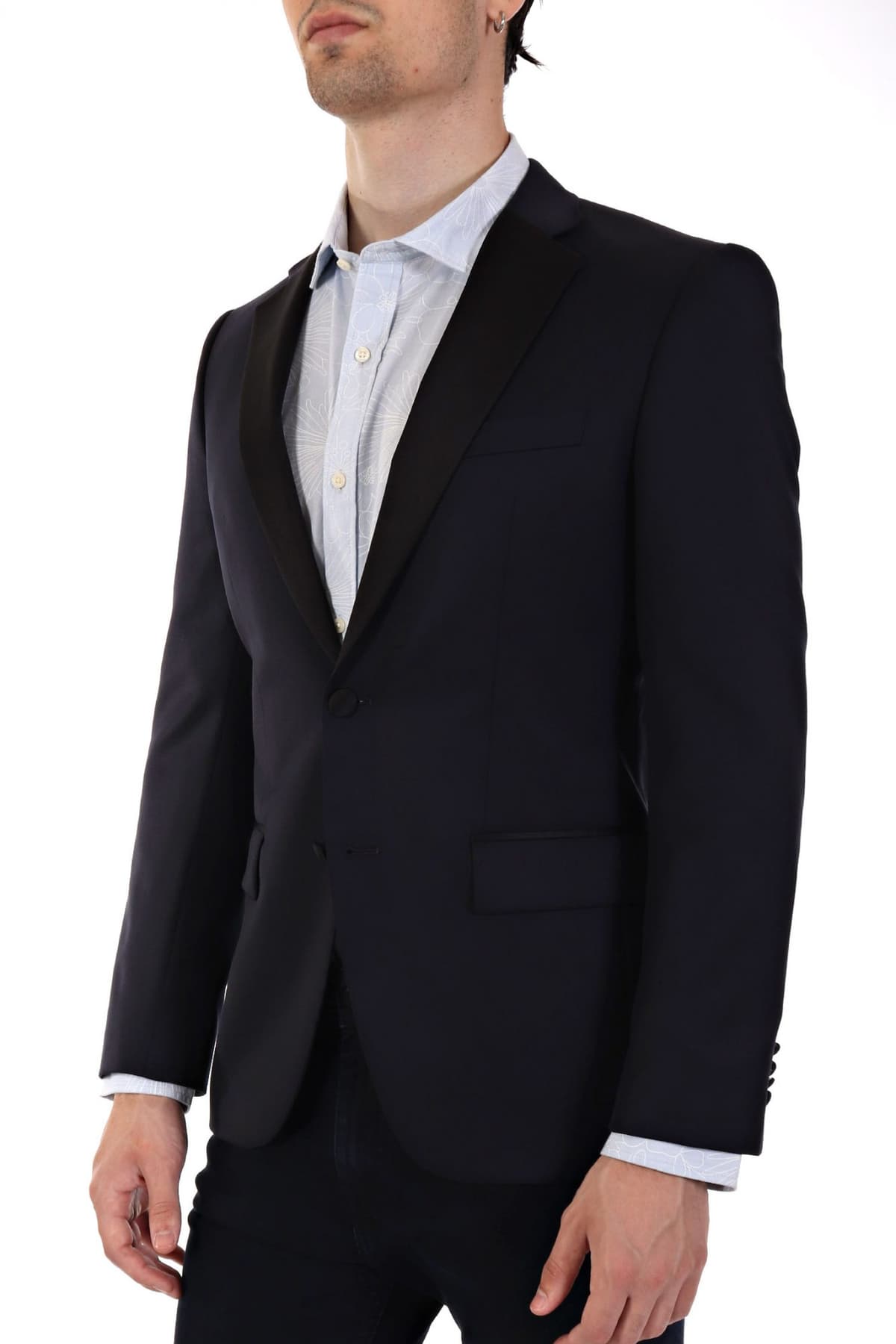 BOSS ΣΑΚΑΚΙ ΚΟΥΣΤΟΥΜΙΟΥ ΣΜΟΚΙΝ PEAK LAPEL H-HUGE-TUX-N-B1 SLIM FIT ΜΠΛΕ
