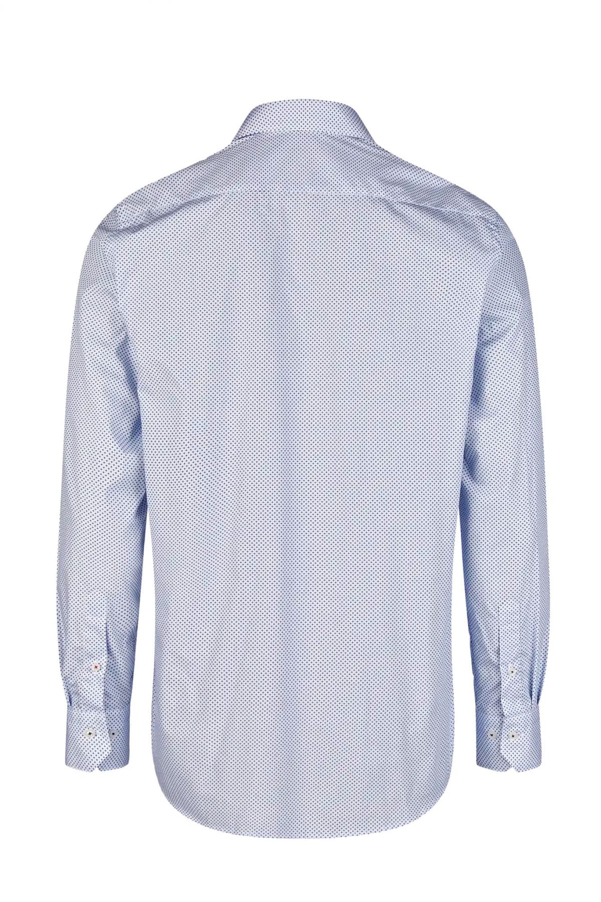 HECHTER ΠΟΥΚΑΜΙΣΟ MODERN FIT ΜΙΚΡΟΣΧΕΔΙΟ ΣΙΕΛ-ΜΠΛΕ