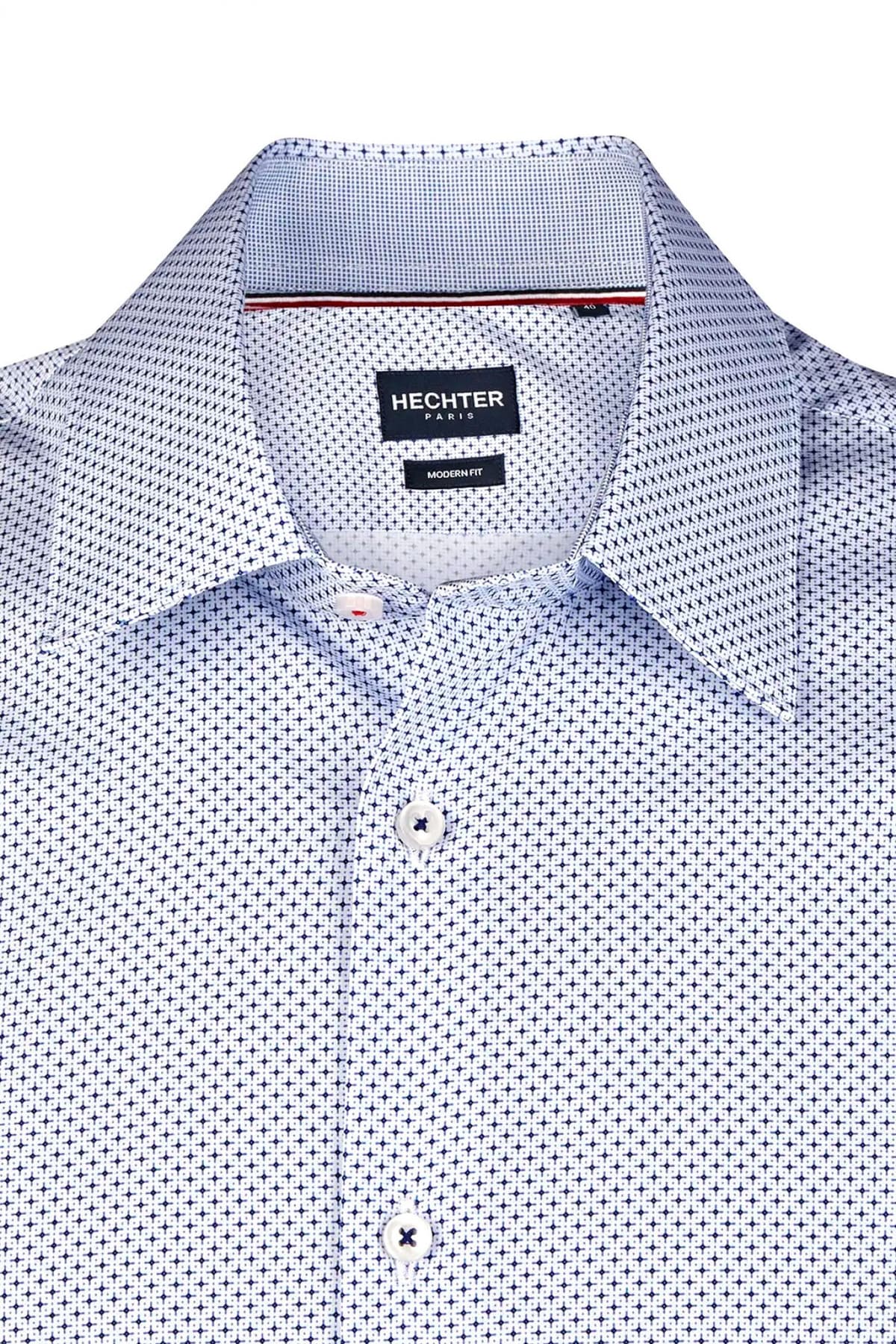 HECHTER ΠΟΥΚΑΜΙΣΟ MODERN FIT ΜΙΚΡΟΣΧΕΔΙΟ ΣΙΕΛ-ΜΠΛΕ