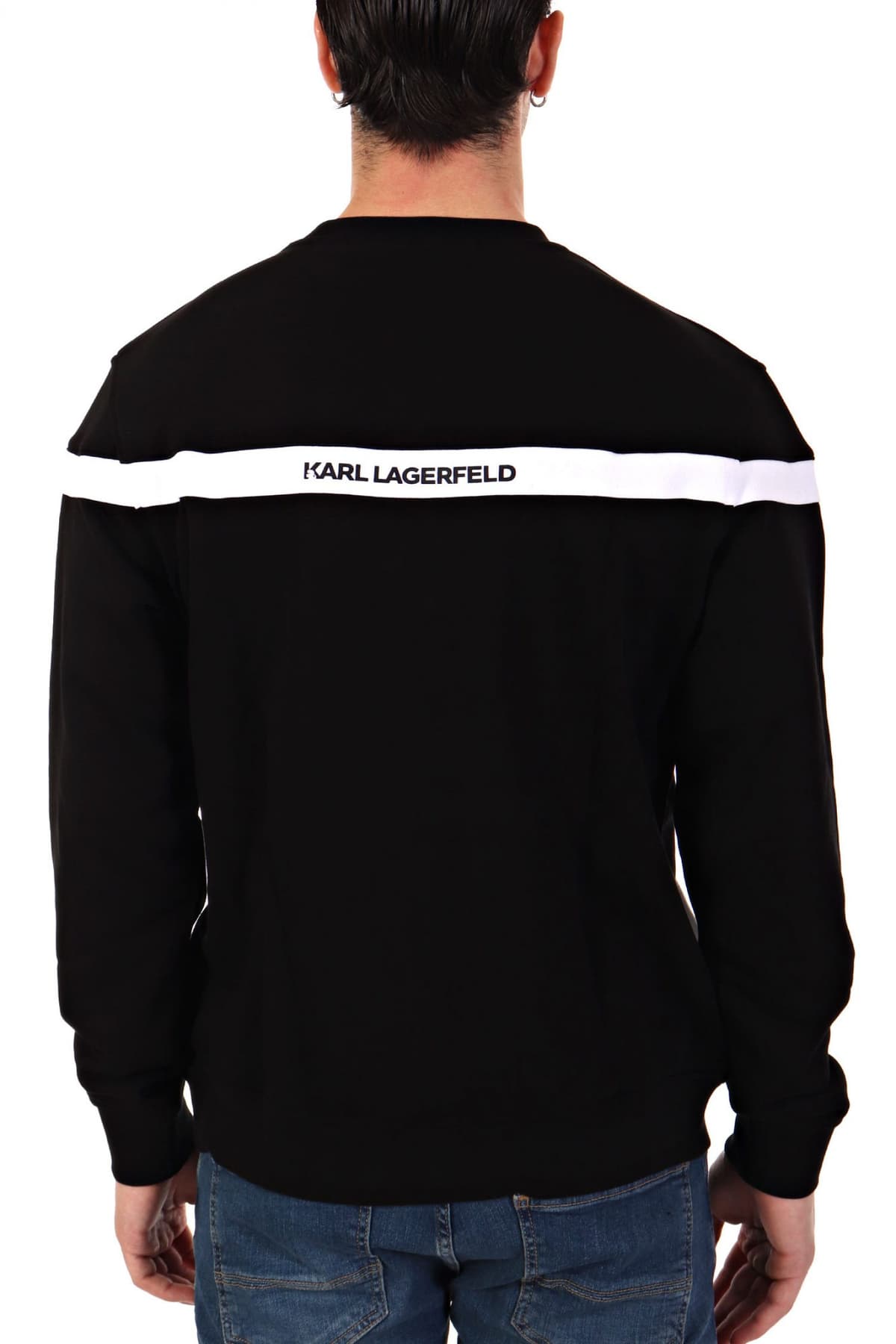 KARL LAGERFELD ΦΟΥΤΕΡ CREW NECK LOGO ΜΑΥΡΟ-ΛΕΥΚΟ