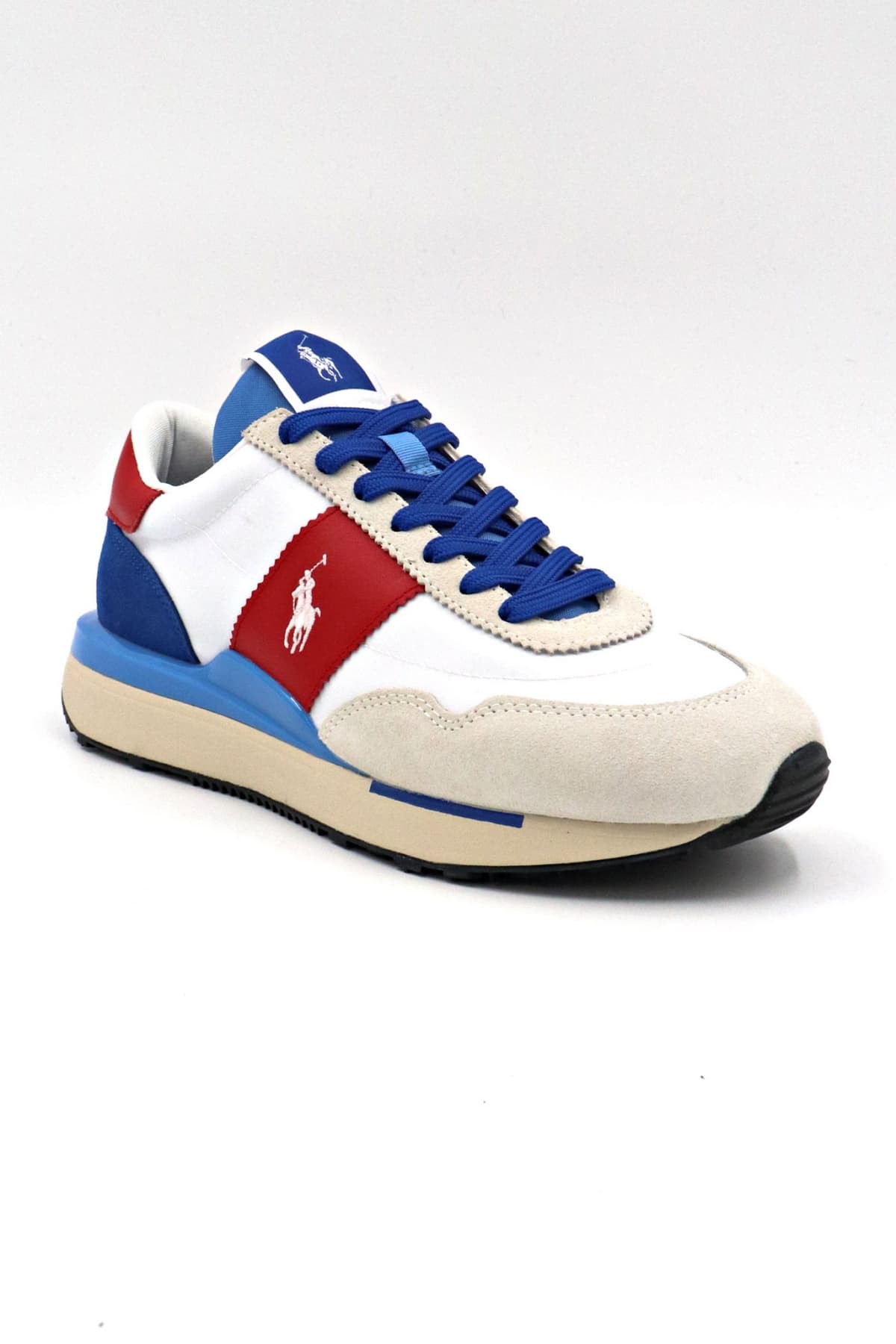 RALPH LAUREN ΠΑΠΟΥΤΣΙ SNEAKERS TRAIN 89 PP-SK-LTL ΛΕΥΚΟ-ΣΙΕΛ-ΚΟΚΚΙΝΟ