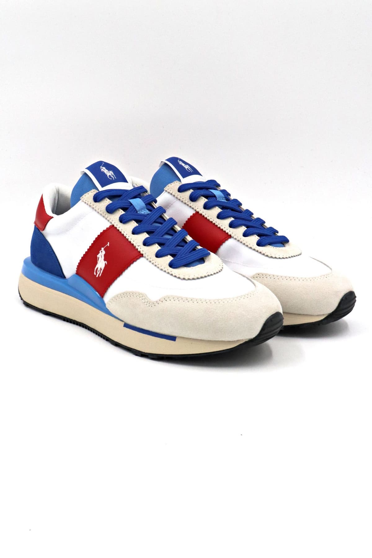 RALPH LAUREN ΠΑΠΟΥΤΣΙ SNEAKERS TRAIN 89 PP-SK-LTL ΛΕΥΚΟ-ΣΙΕΛ-ΚΟΚΚΙΝΟ