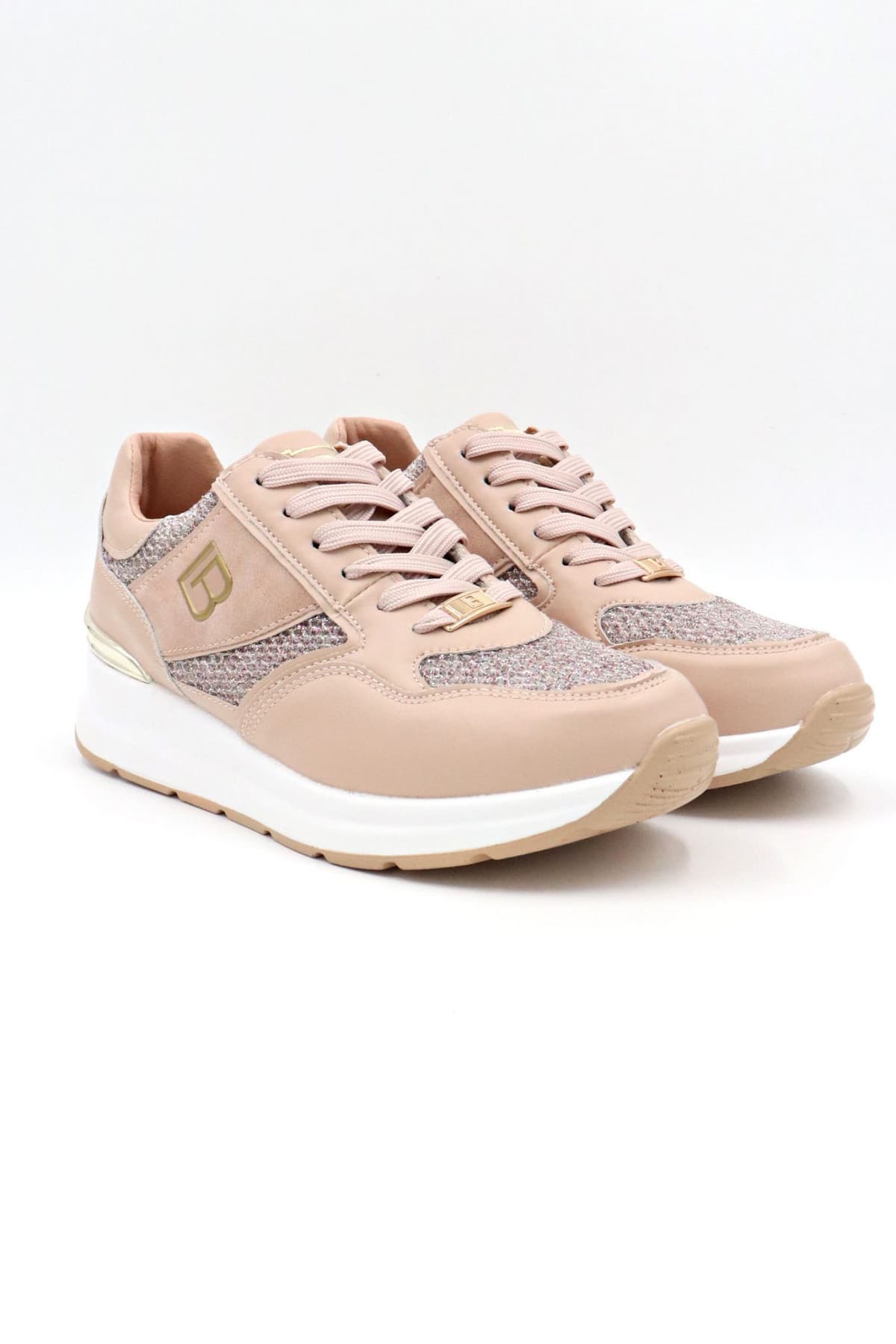 LAURA BIAGIOTTI ΠΑΠΟΥΤΣΙΑ SNEAKERS ΣΤΡΑΣ LOGO MΠΕΖ