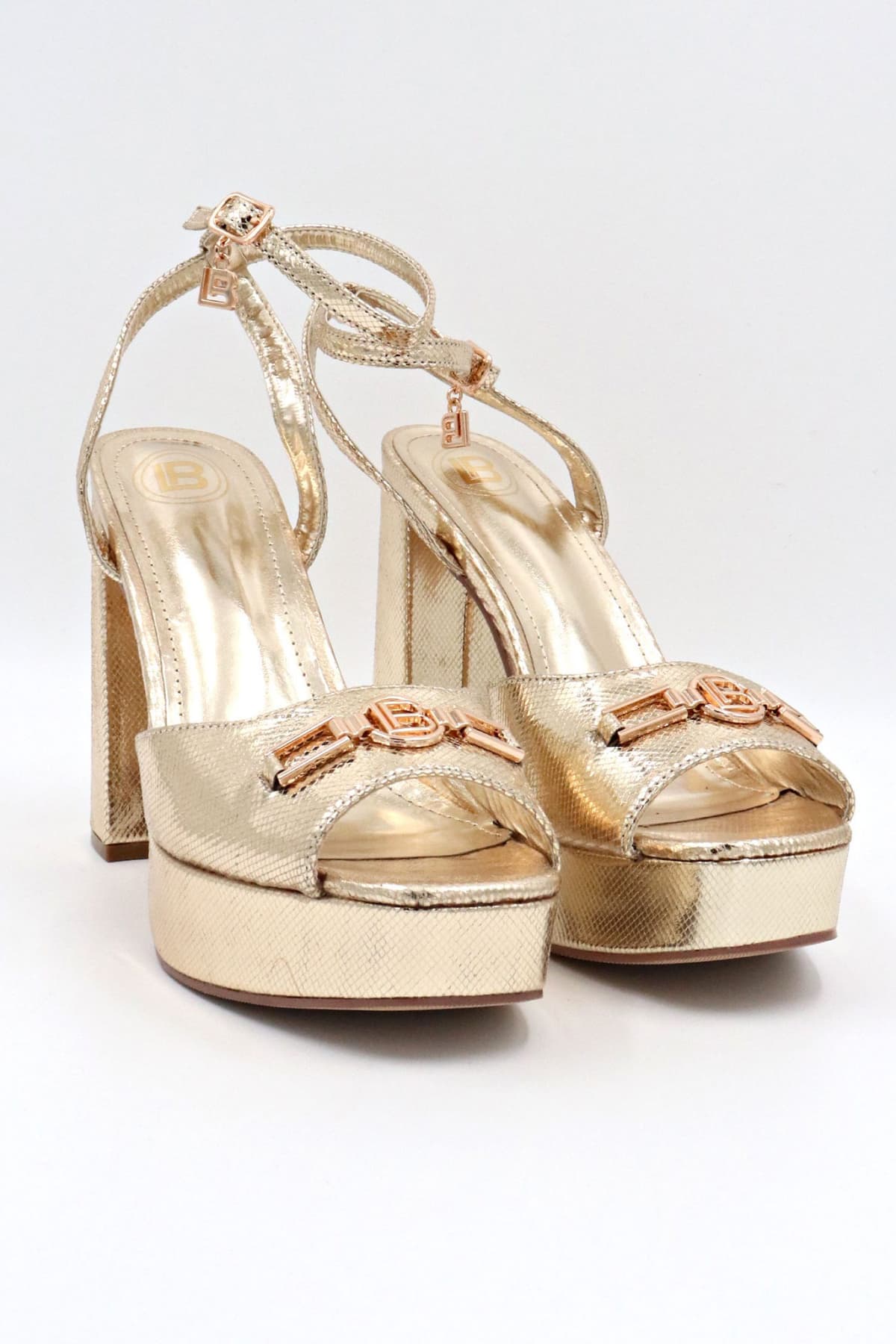 LAURA BIAGIOTTI ΠΑΠΟΥΤΣΙΑ ΠΕΔΙΛΑ ΑΓΚΡΑΦΑ LOGO ΧΡΥΣΟ