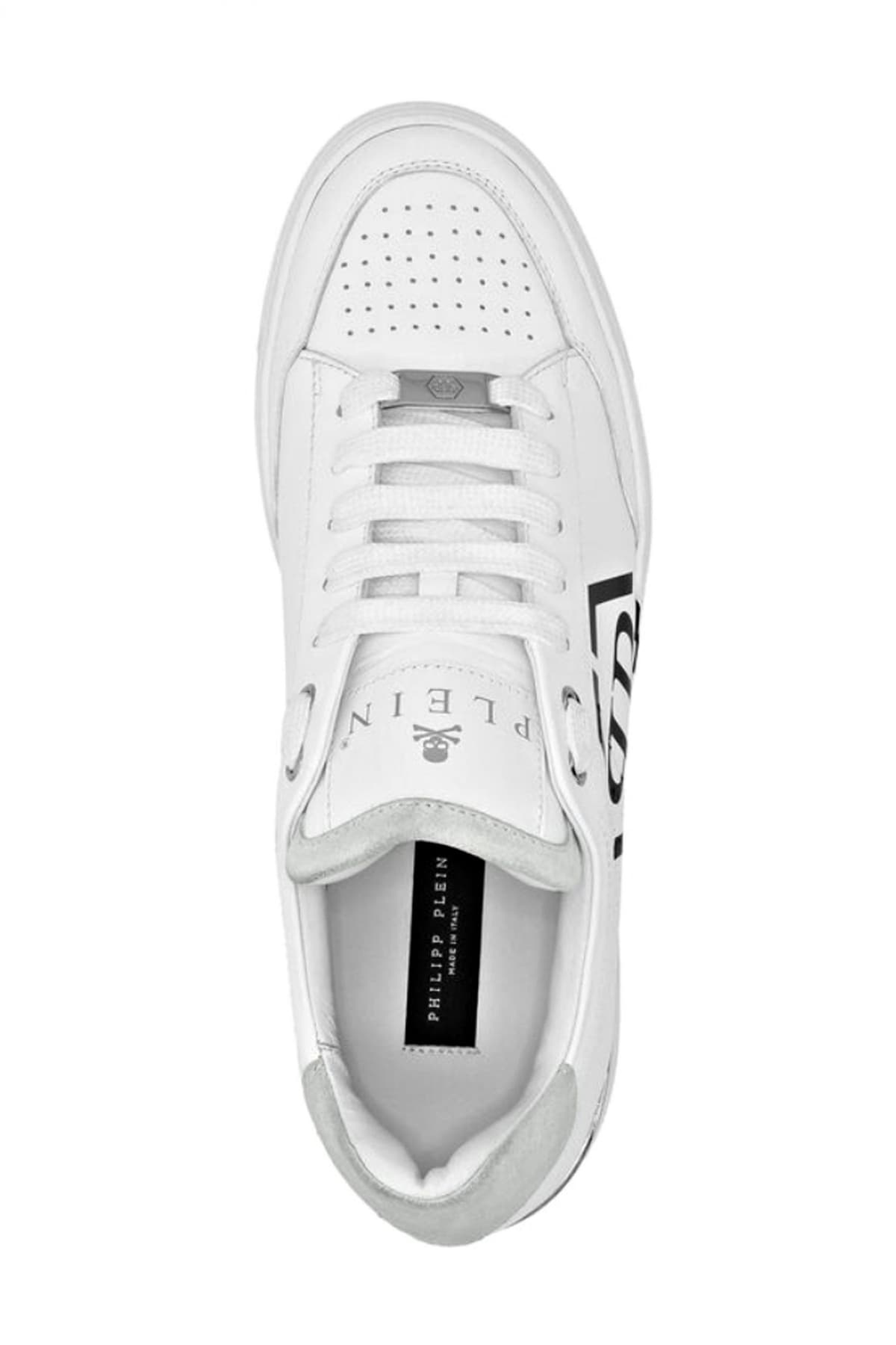PHILIPP PLEIN ΠΑΠΟΥΤΣΙΑ SNEAKERS LOGO HEXAGON ΛΕΥΚΟ