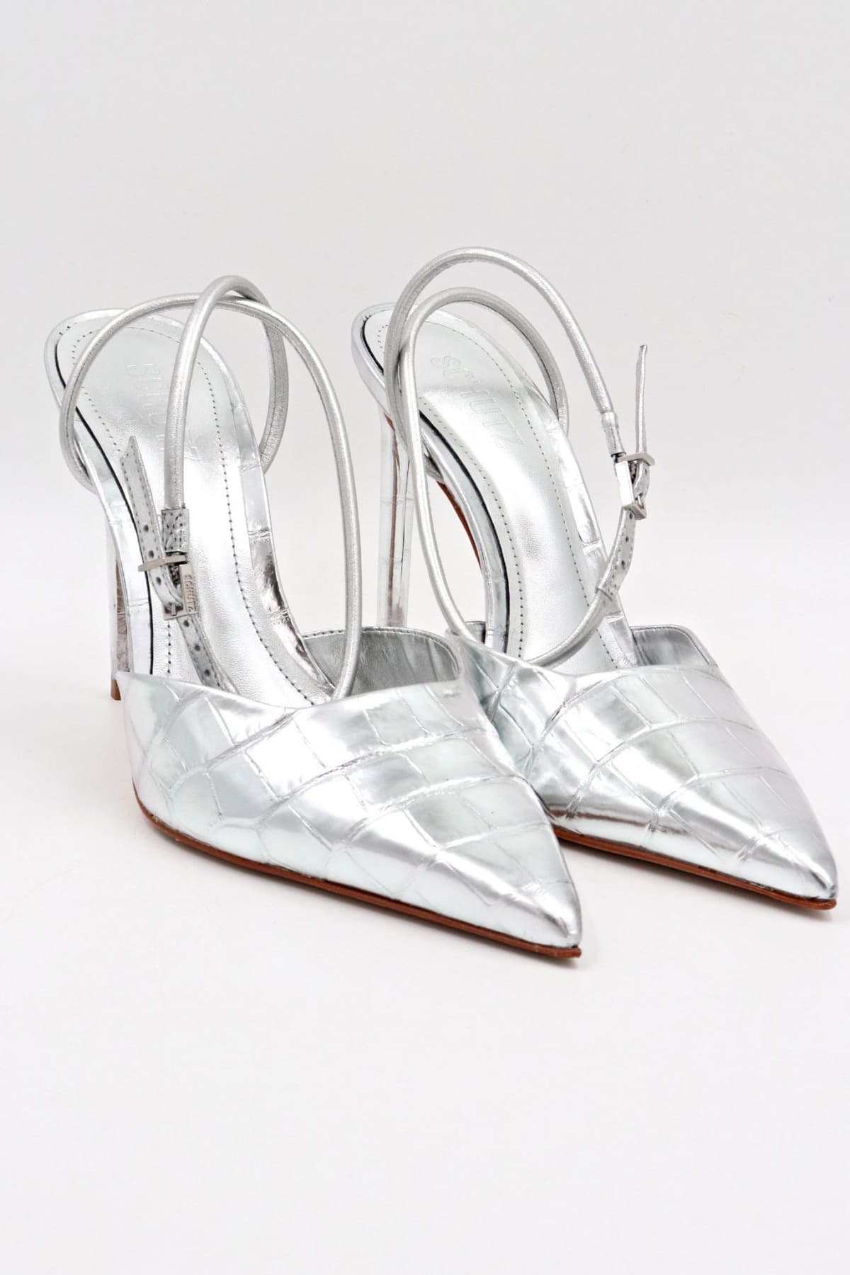 SCHUTZ ΠΑΠΟΥΤΣΙΑ MULES ANAΓΛΥΦΟ ΚΡΟΚΟ ΑΣΗΜΙ