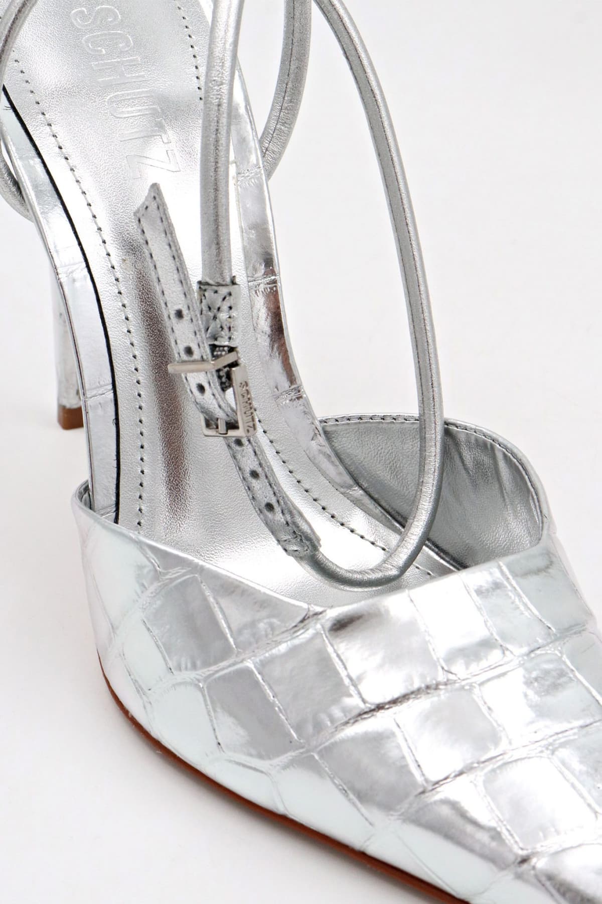 SCHUTZ ΠΑΠΟΥΤΣΙΑ MULES ANAΓΛΥΦΟ ΚΡΟΚΟ ΑΣΗΜΙ